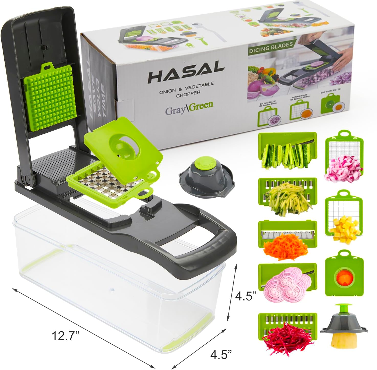 hasal vegetable chopper 16 in 1 kit 8 blades