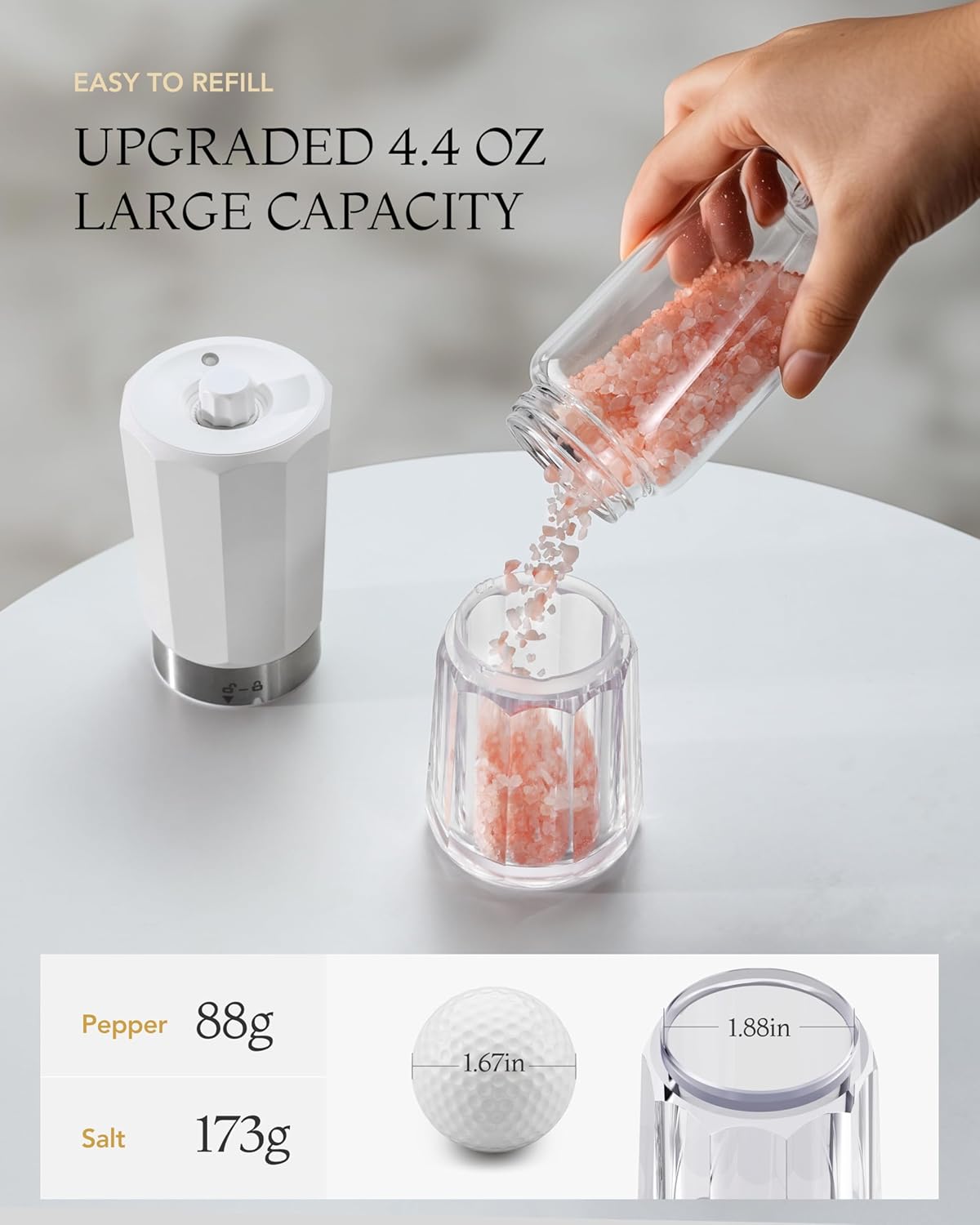 FORLIM 2-Speed Electric Salt and Pepper Grinder Set