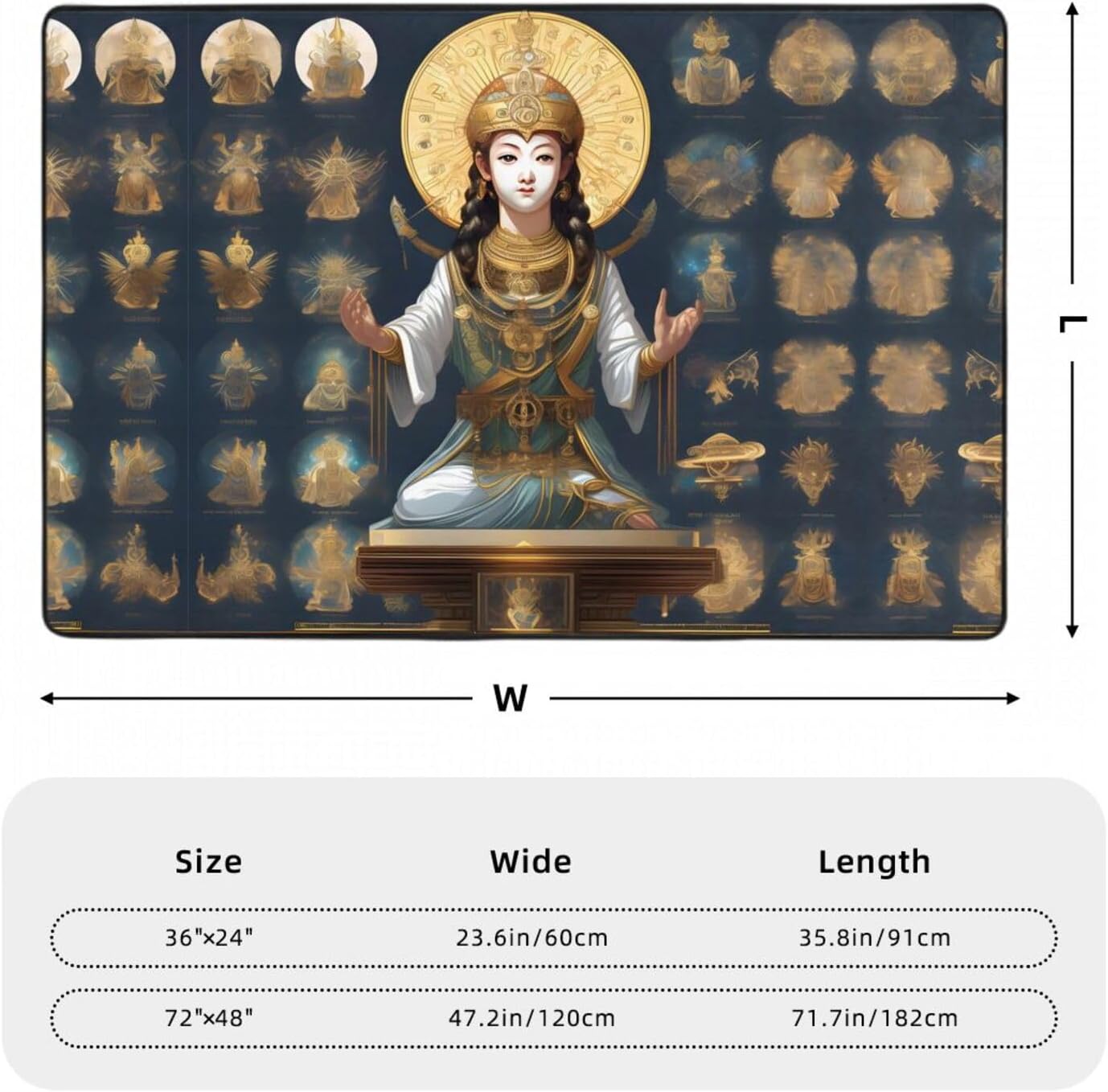 HYTTER Statue of God Flannel Water Absorb Mat 72x48 inch