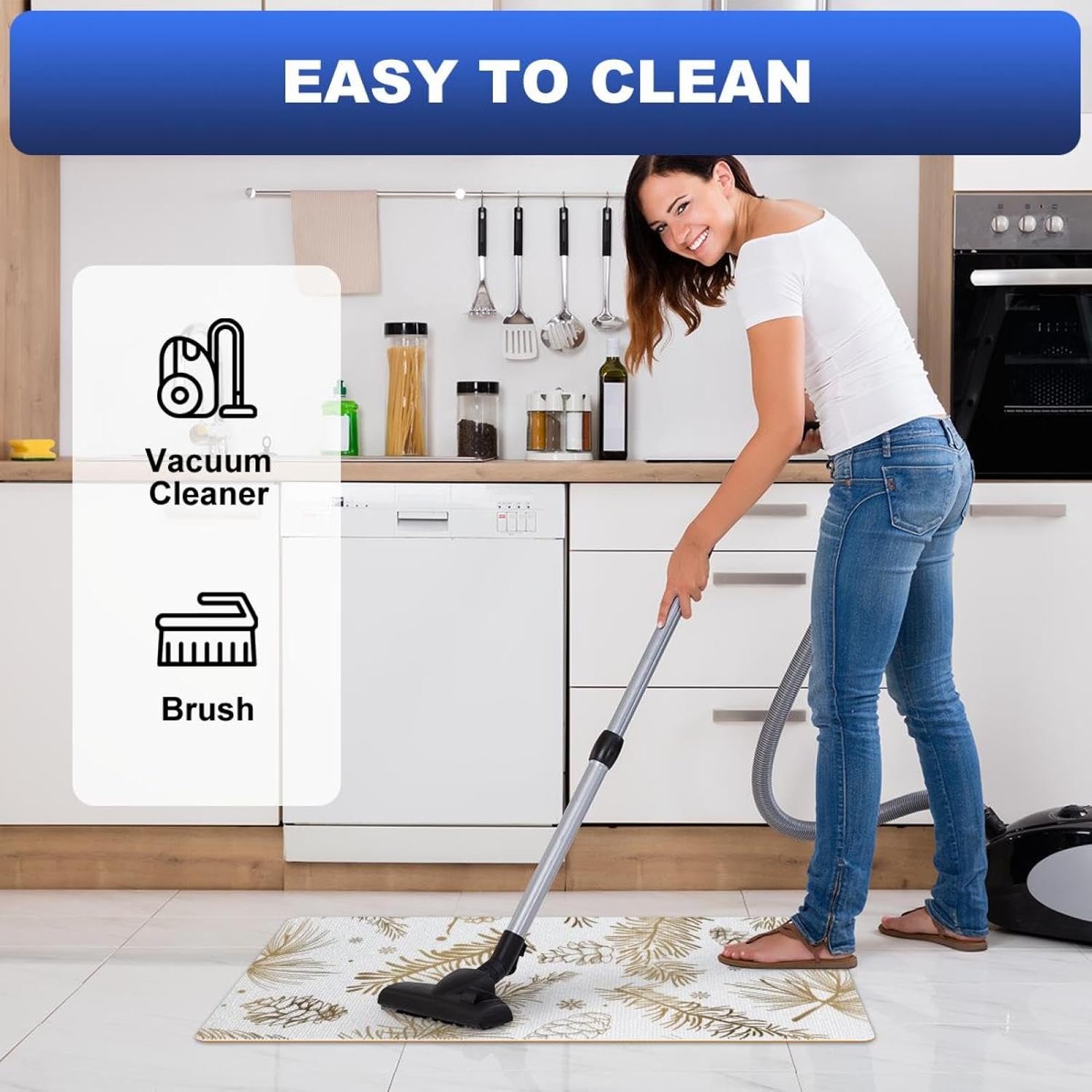 Golden Winter Kitchen Rugs