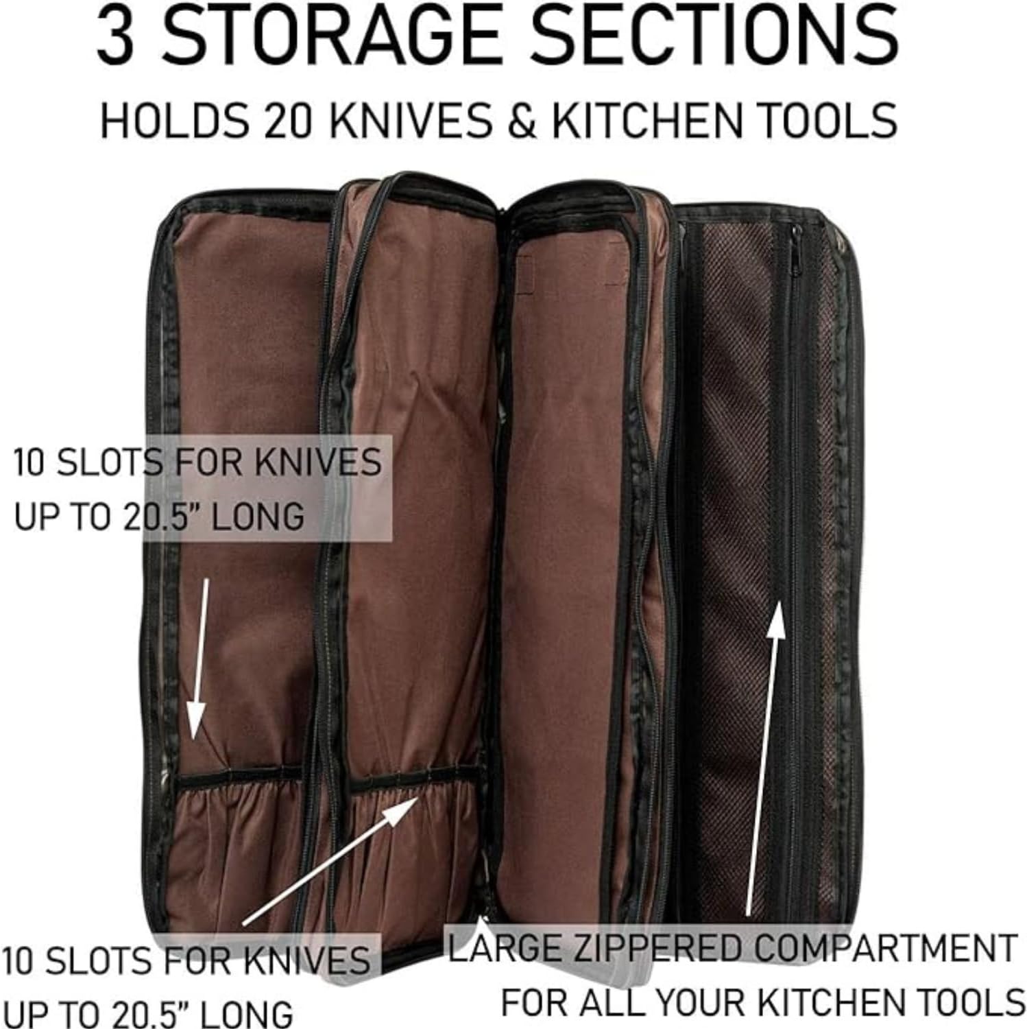 flatsack chef knife bag for 20 knives