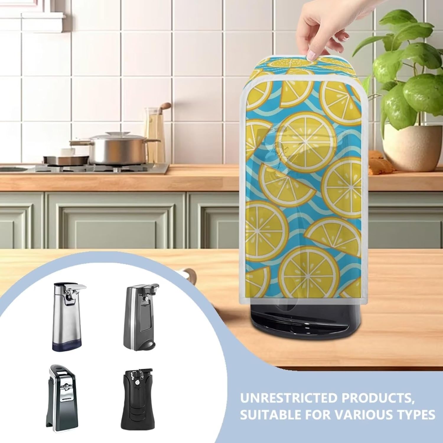 Lemon Wavy Electric Can Opener Cover Decoration for Kitchens