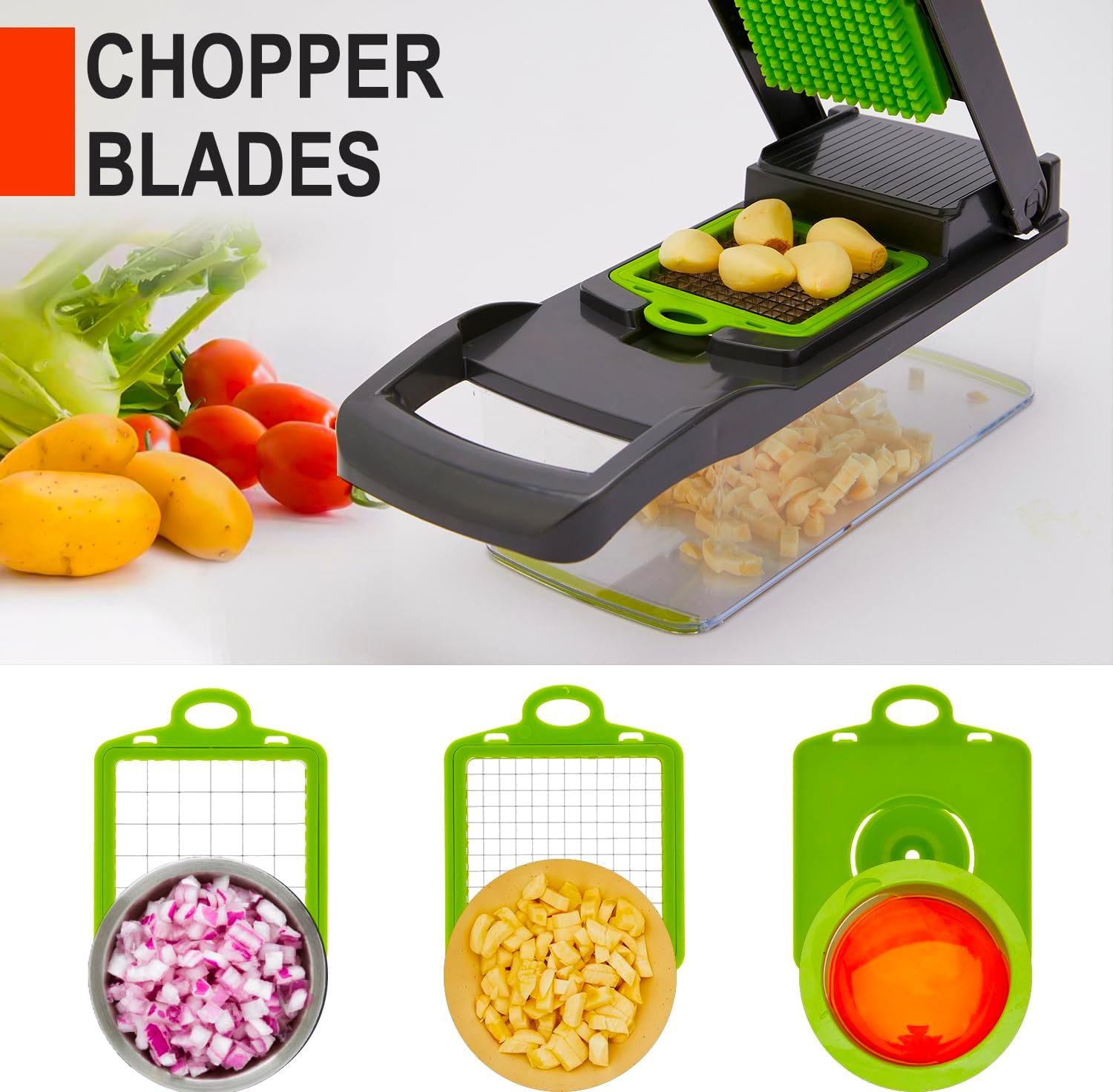 hasal vegetable chopper 16 in 1 kit 8 blades