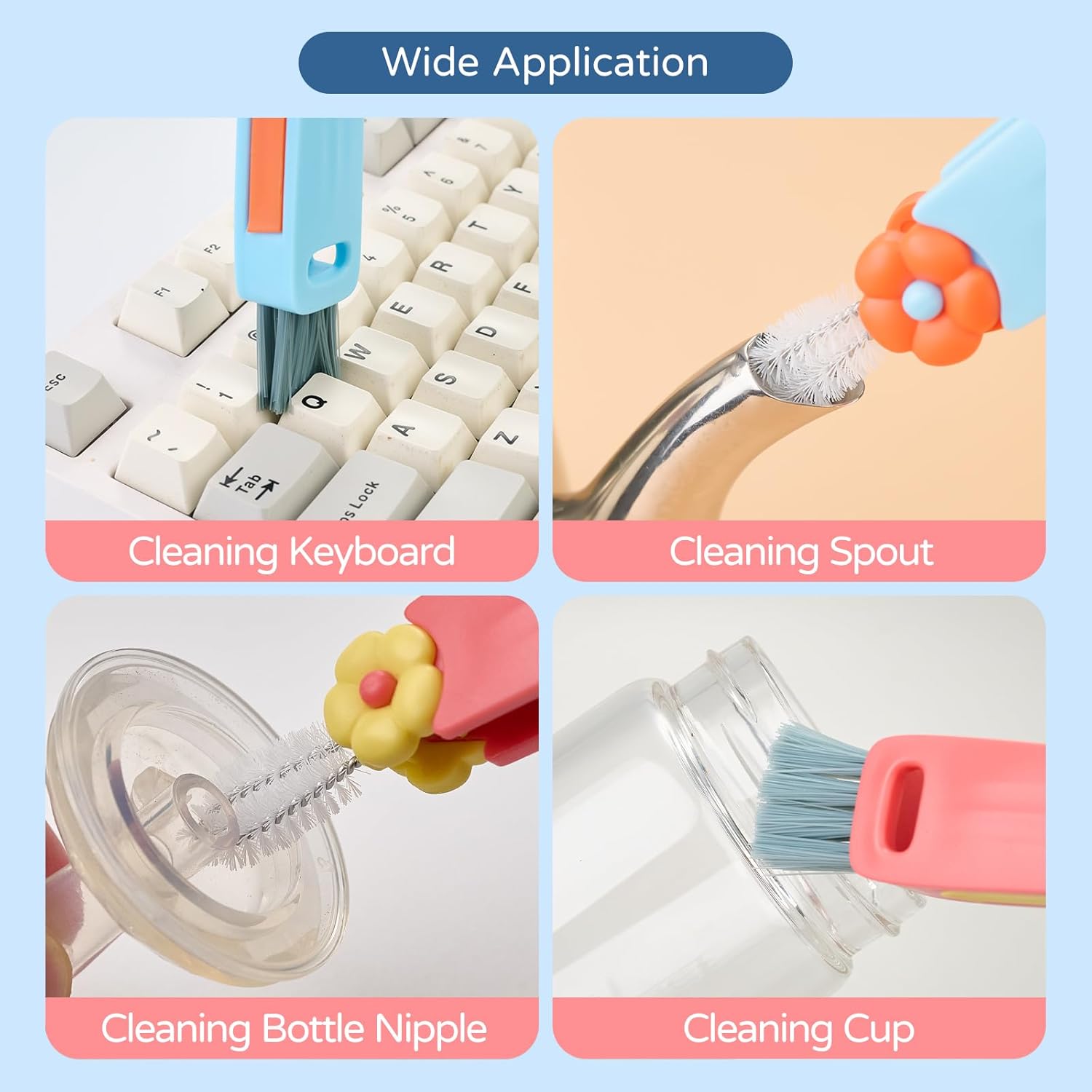 3-in-1 Multifunctional Lid Cleaning Brush Set for Cups Bottles