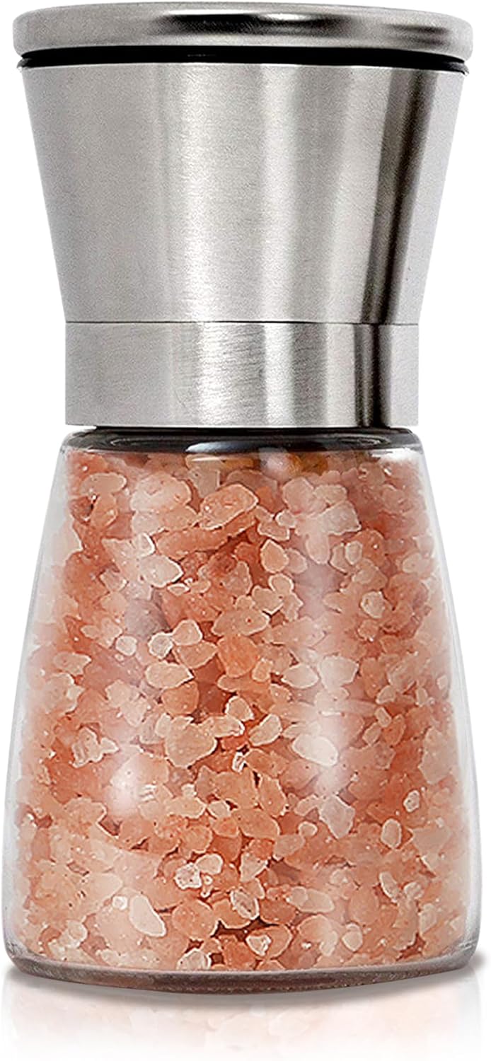 Adjustable Stainless Steel Salt Grinder Overflow-Free Design Easy to Use