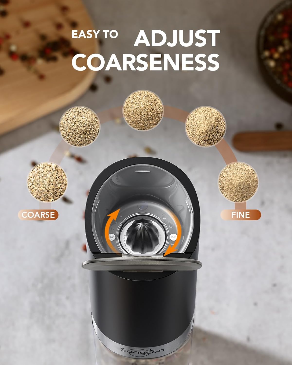 Sangcon Electric Salt Pepper Grinder Set