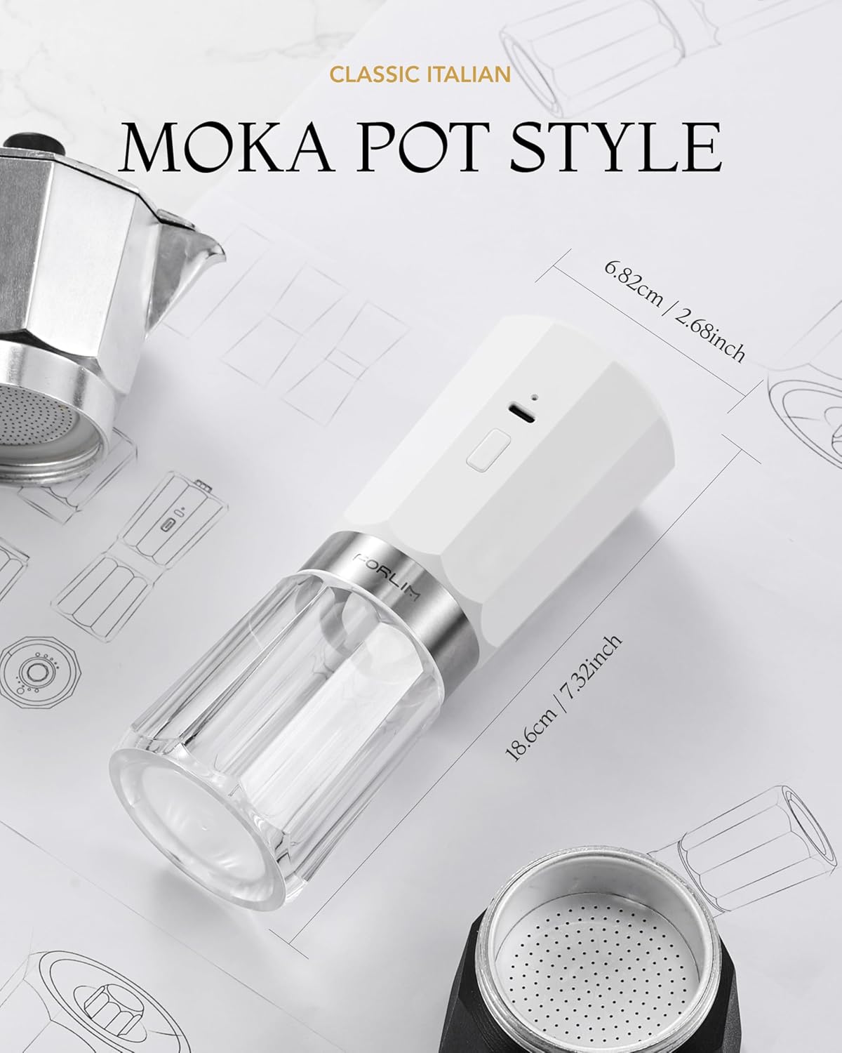 FORLIM 2-Speed Electric Salt and Pepper Grinder Set