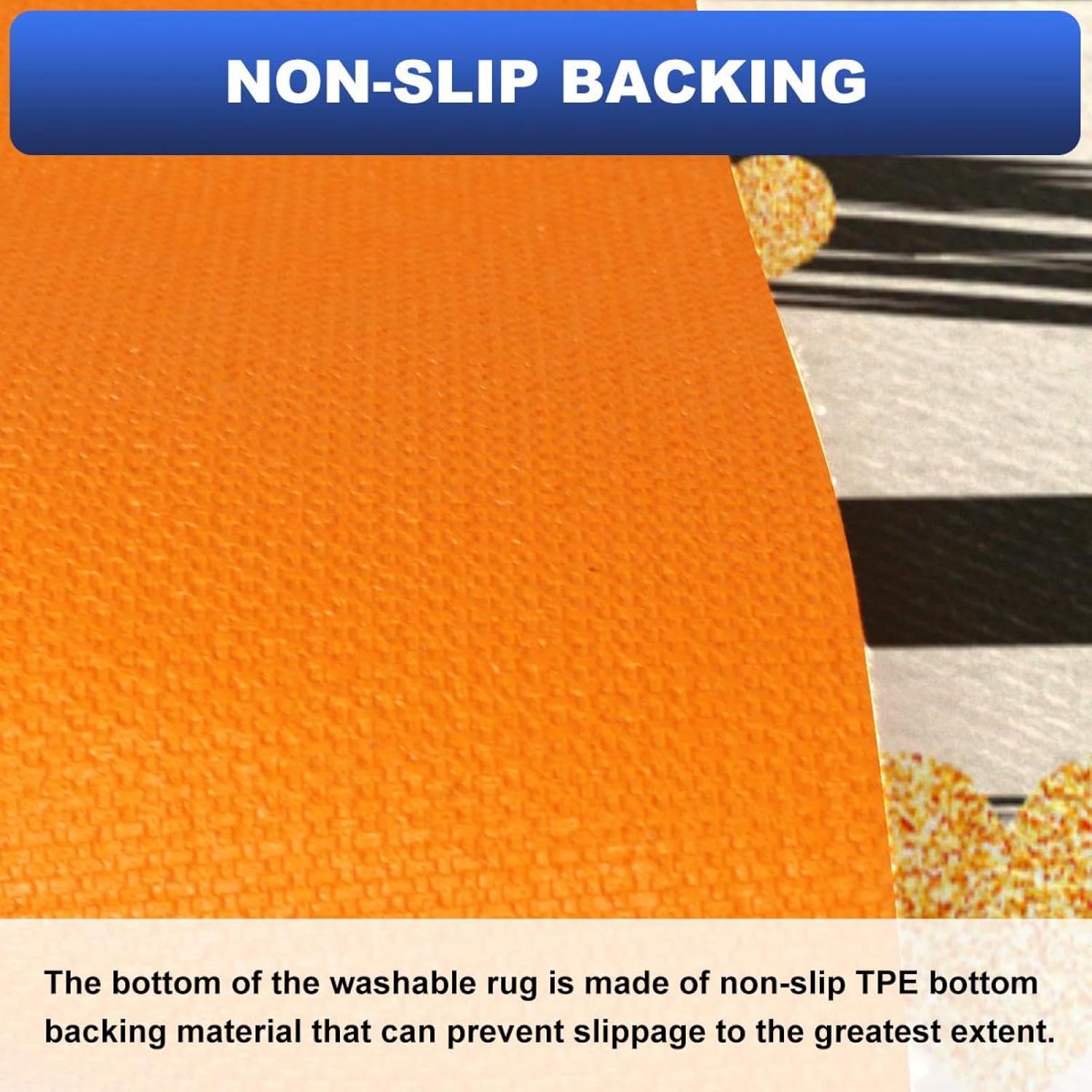 Stripes Golden Hearts Kitchen Mat