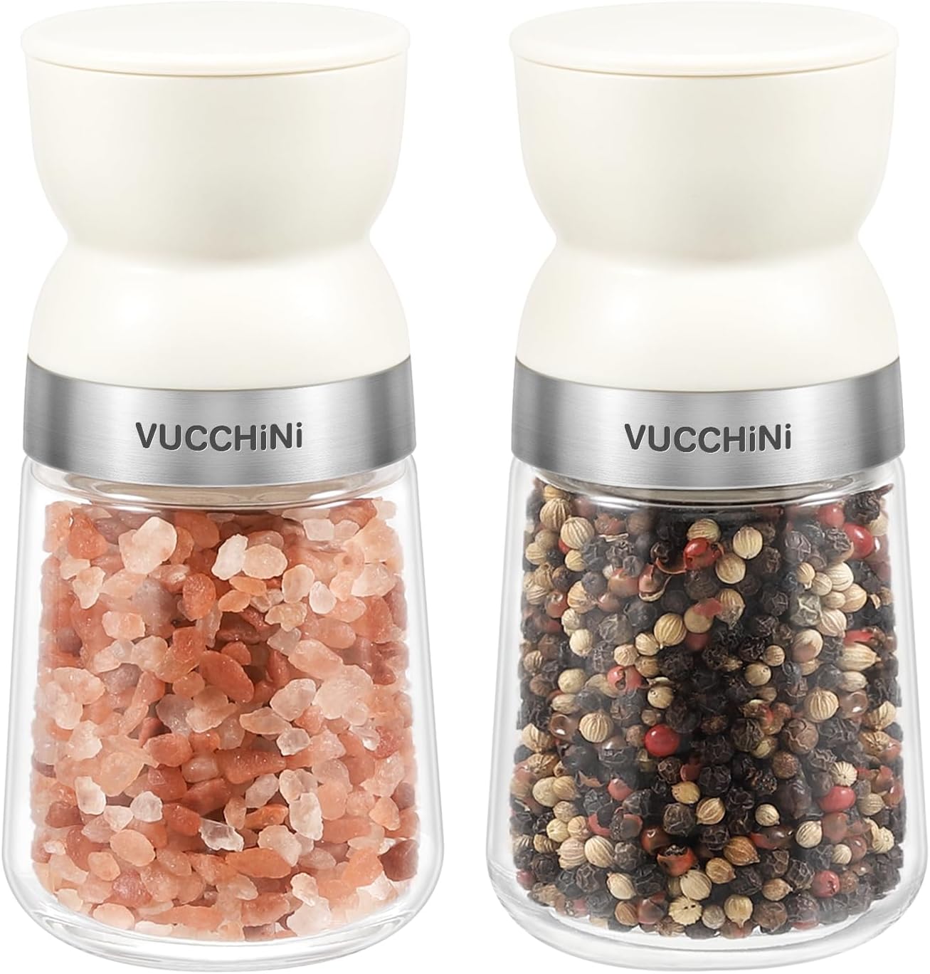 VUCCHINI Salt Pepper Grinder Set - Adjustable Coarseness