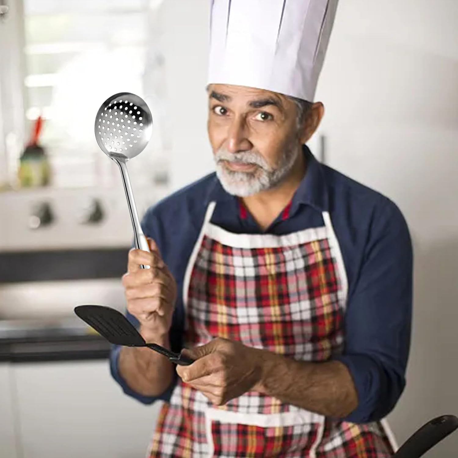 Stainless Steel Kitchen Colander Set Silver Finish