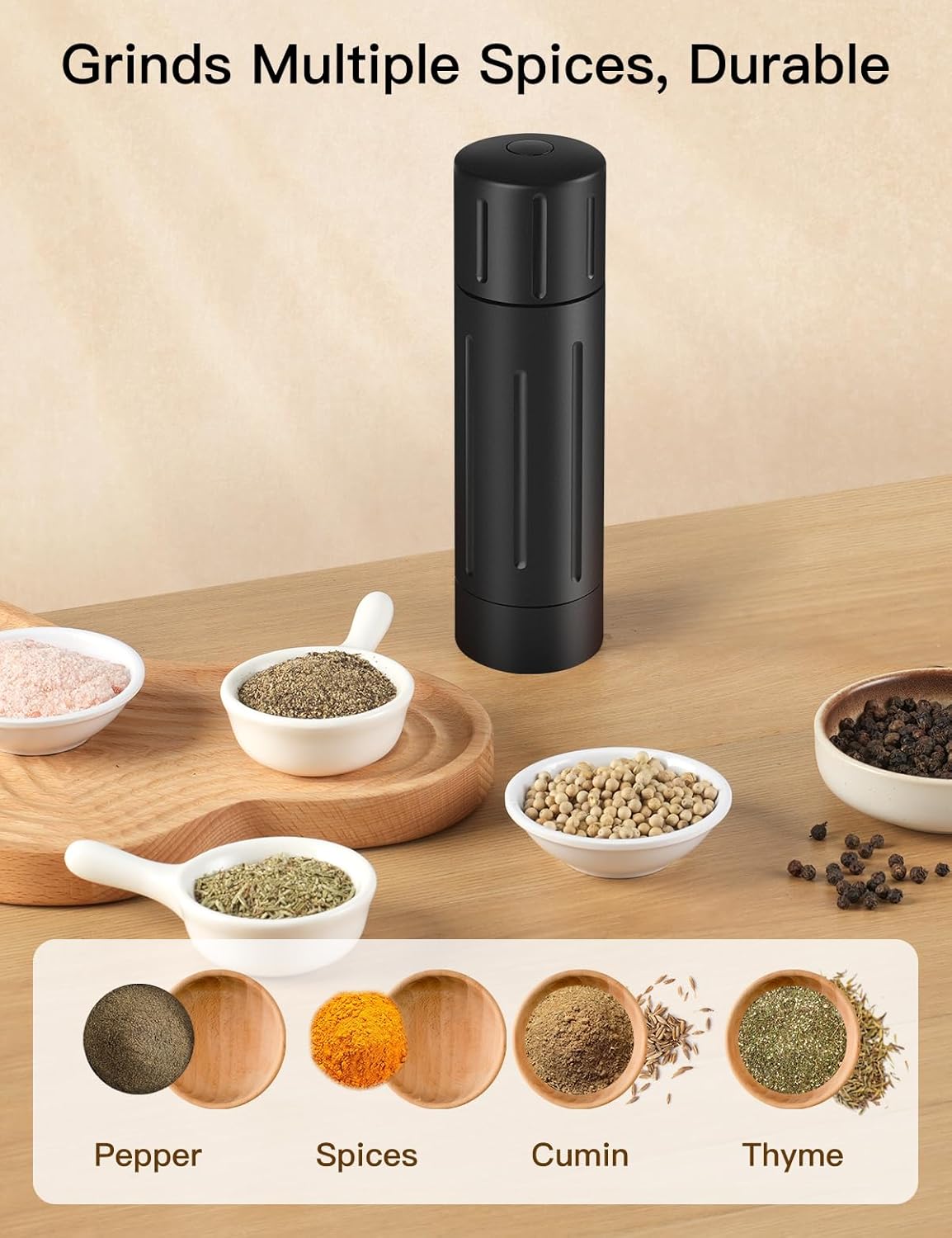 High-Quality Aluminum Manual Pepper Mill Professional Grade