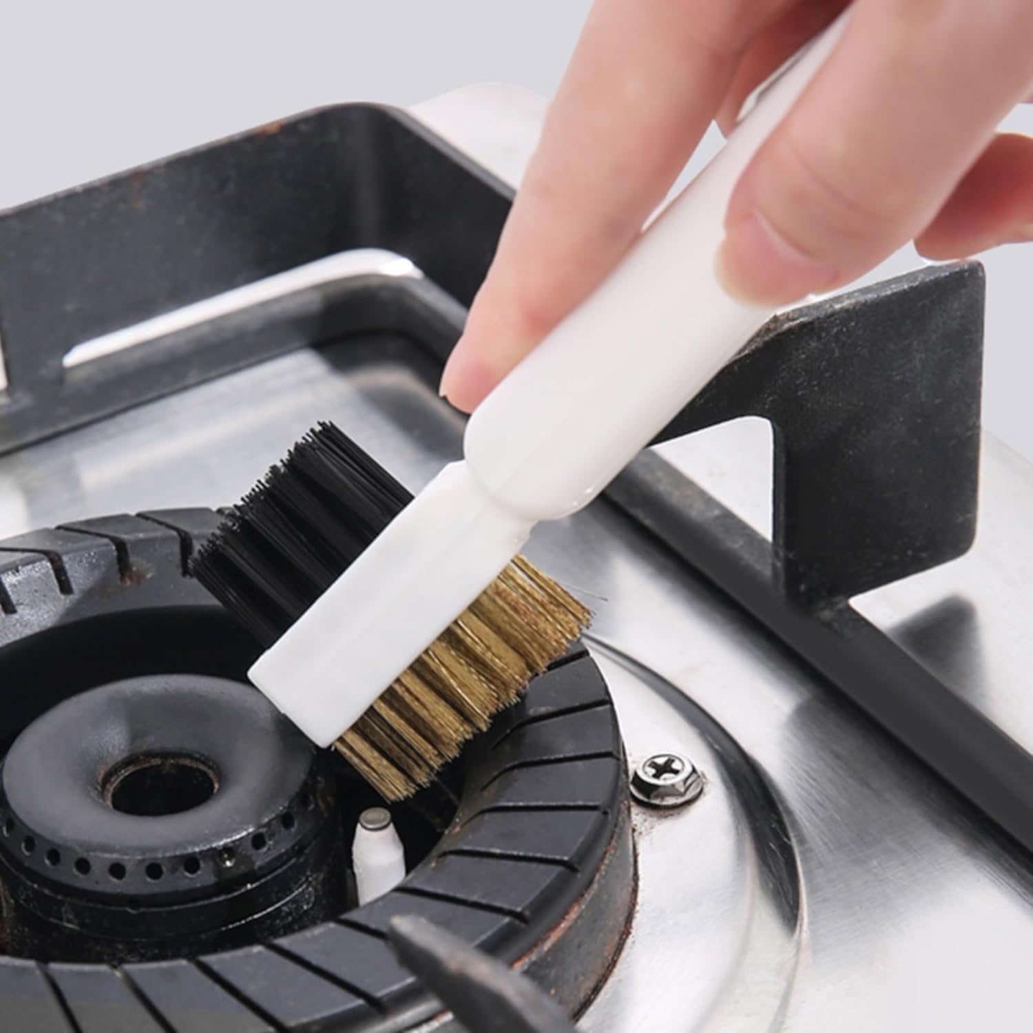 4-in-1 Kitchen Cleaning Brush with Stainless Steel Scrape Tool