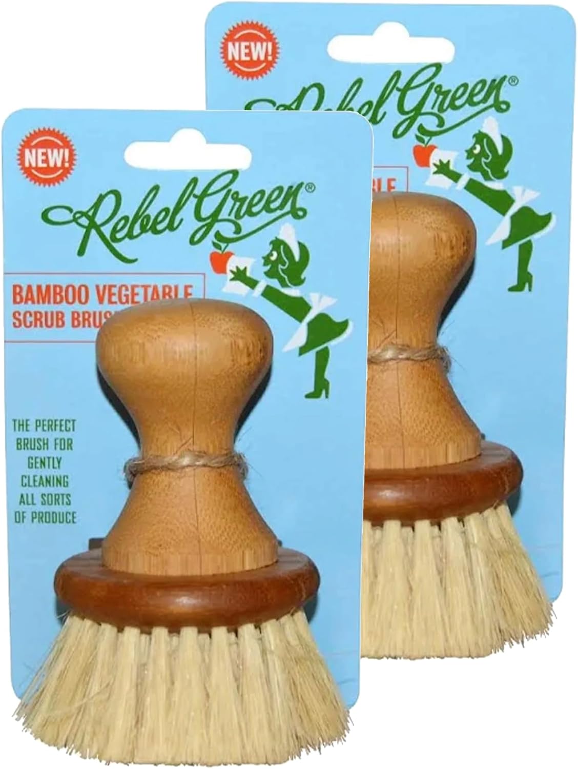 Rebel Green Bamboo Vegetable Scrub Brush