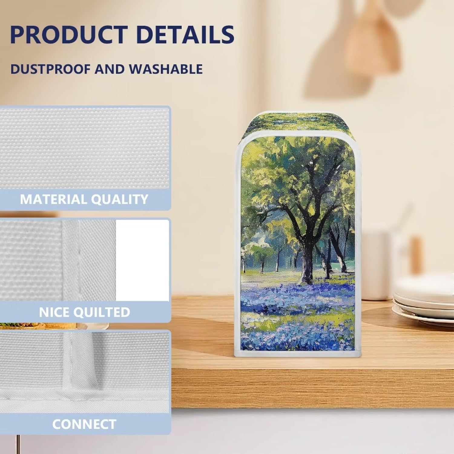 ZOUTAIRONG Blue Flower Park Can Opener Cover - Durable and Waterproof