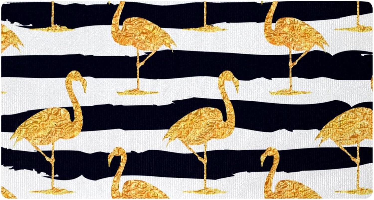Golden Flamingo Kitchen Mat