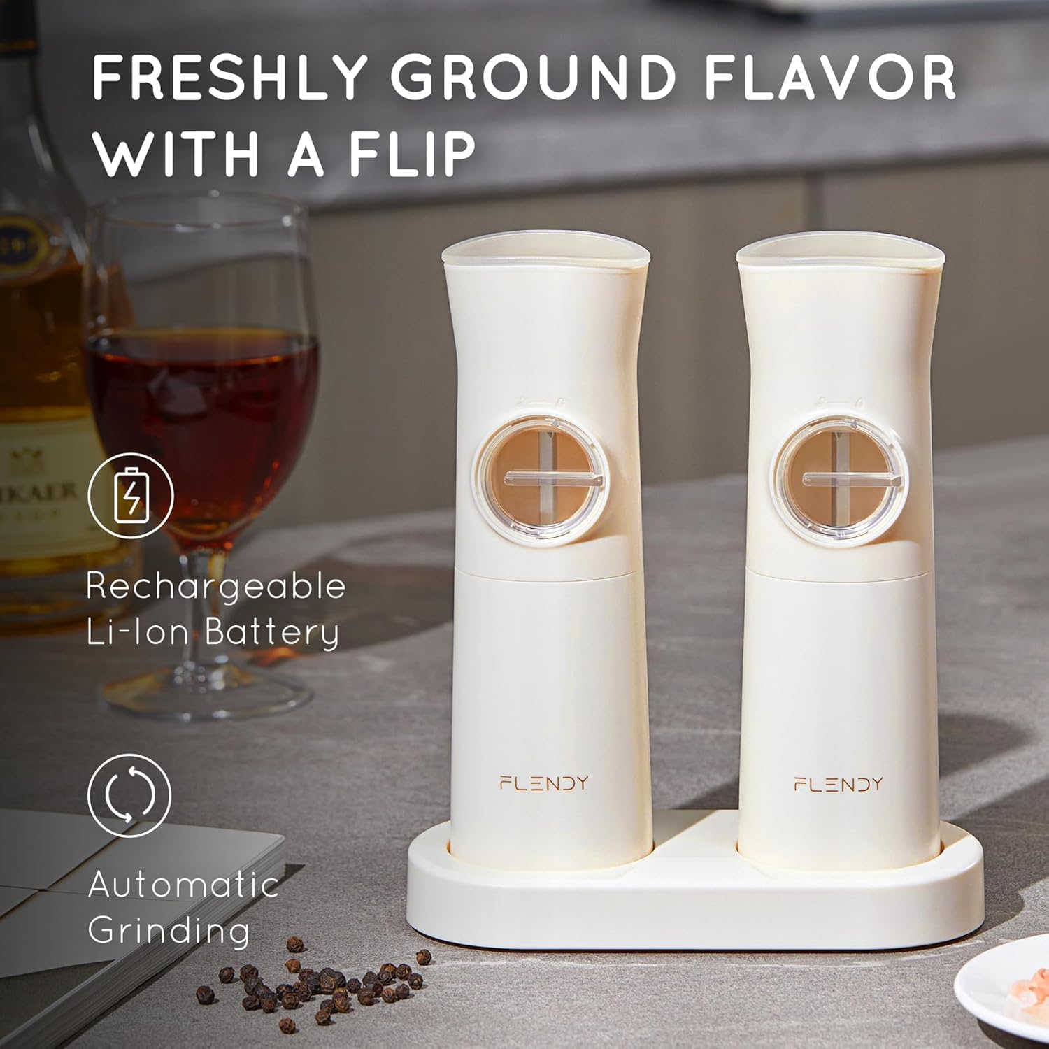 Flendy Gravity Electric Salt and Pepper Grinder