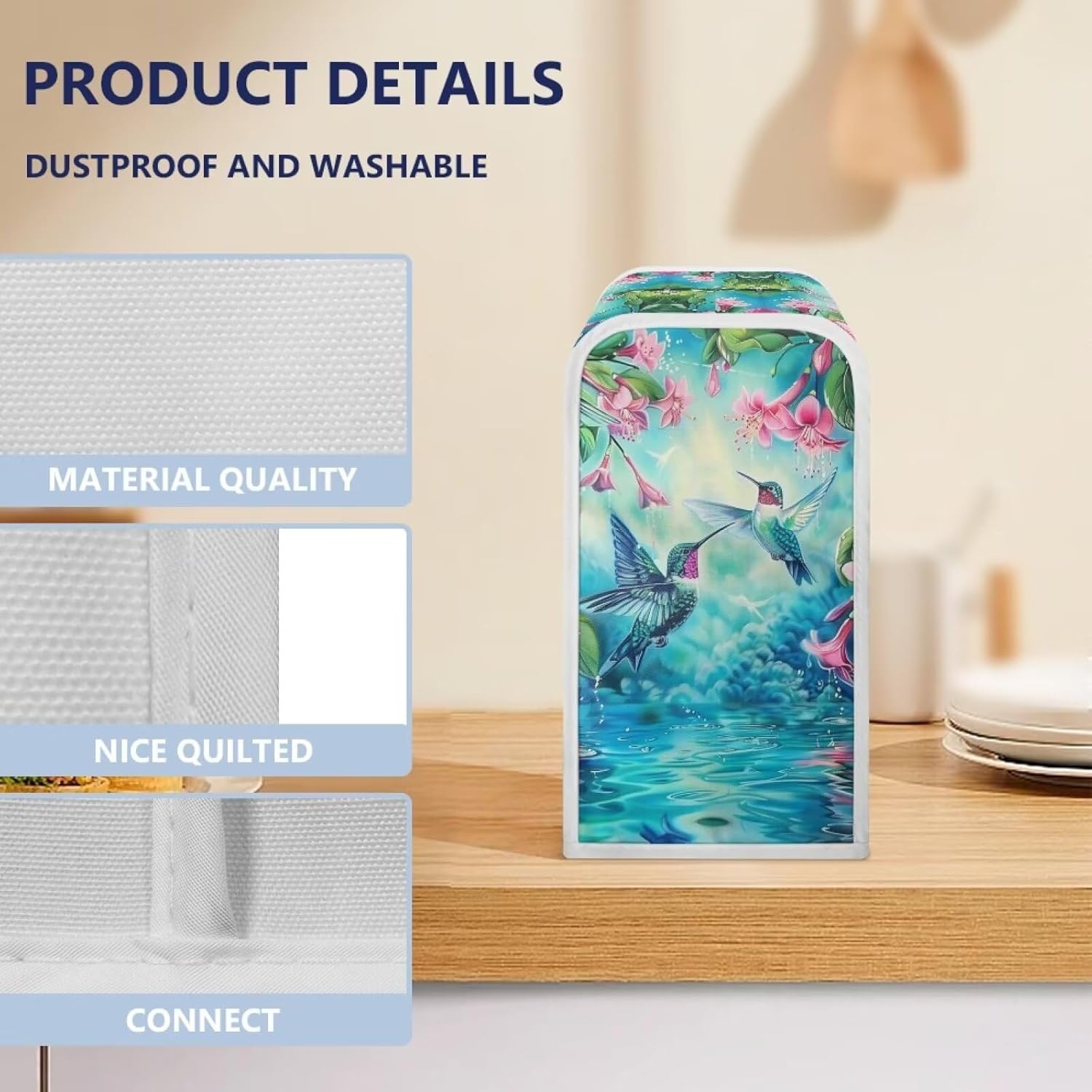 Todiyaddle Elegant Hummingbird Can Opener Dust Cover Hibiscus