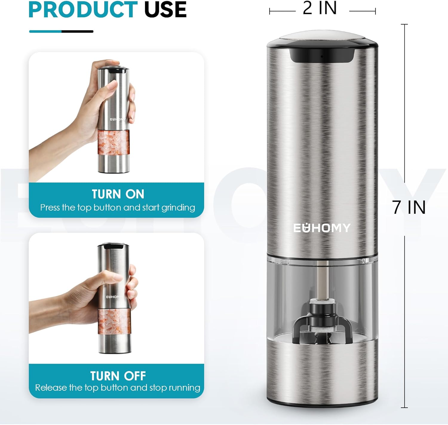 High-Quality Electric Salt Pepper Grinder Set USB Rechargeable