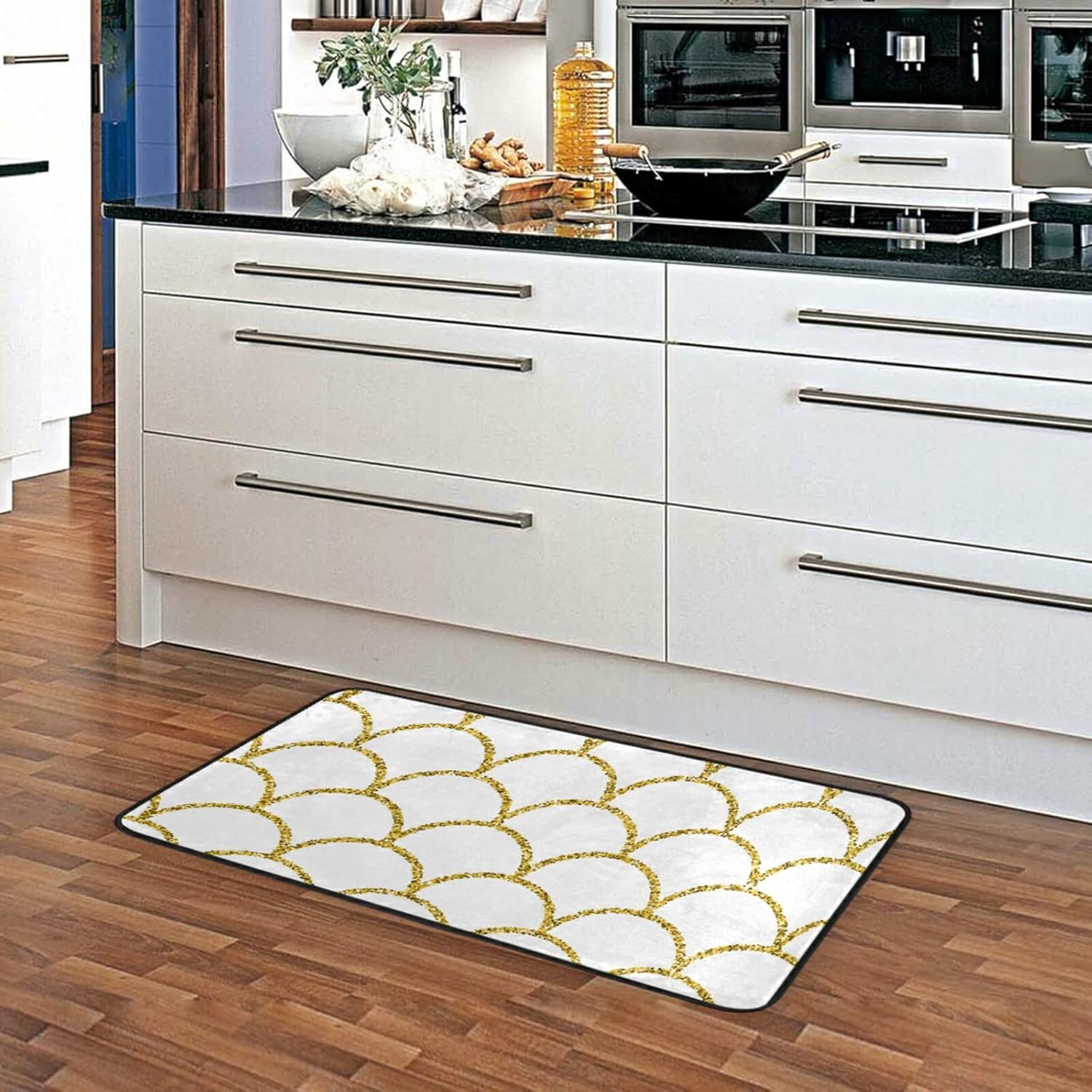 Suniya Glitter Mermaid Tail Kitchen Rug Mat Non-Slip Cozy