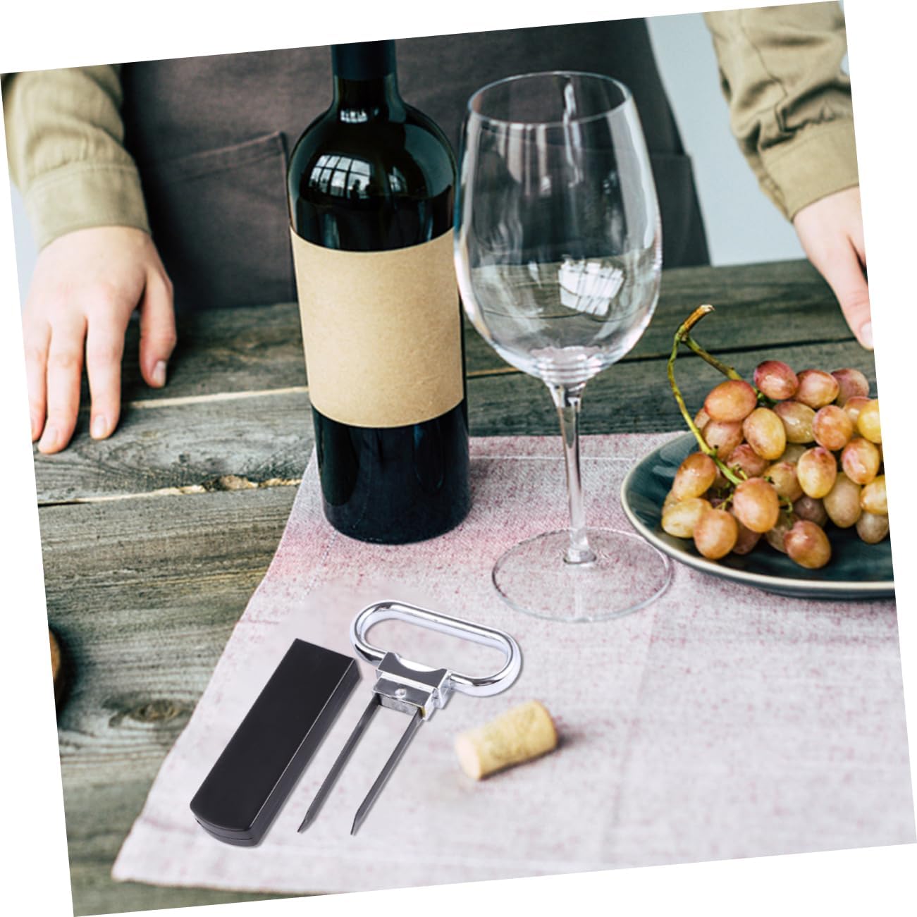 Fast-acting portable corkscrew wine opener
