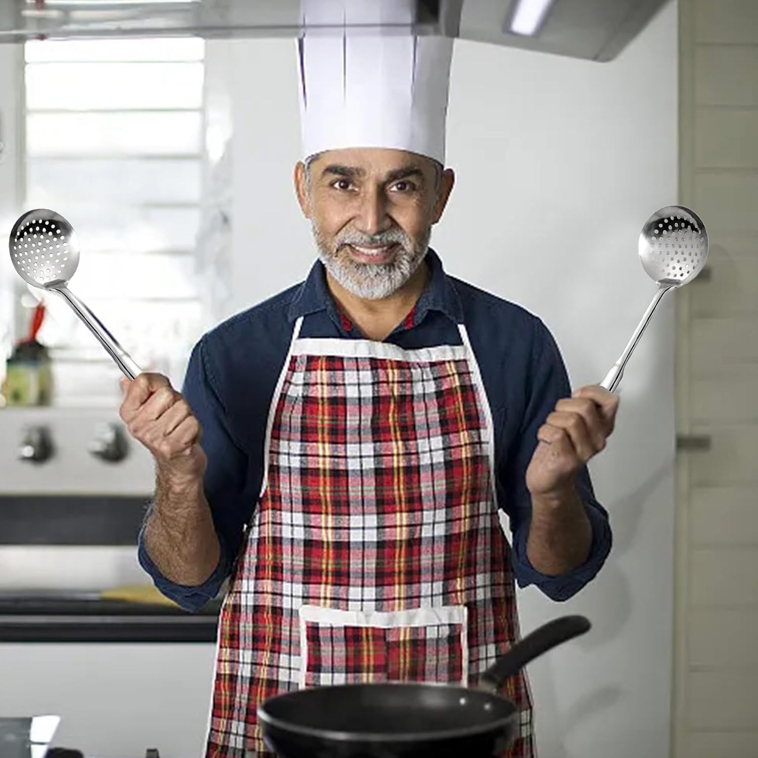 Stainless Steel Kitchen Colander Set Silver Finish