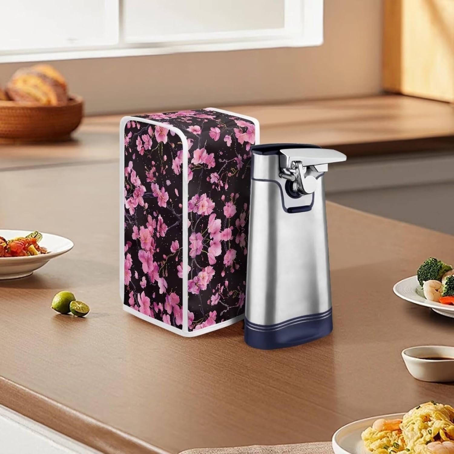 ZUXONGSY Peach Blossom Can Opener Dust Cover Pink Electric