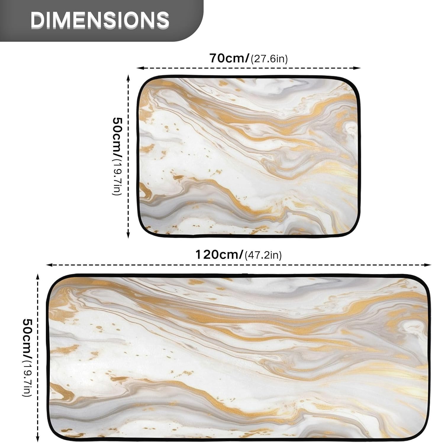 Kigai White Marble Anti Fatigue Mats