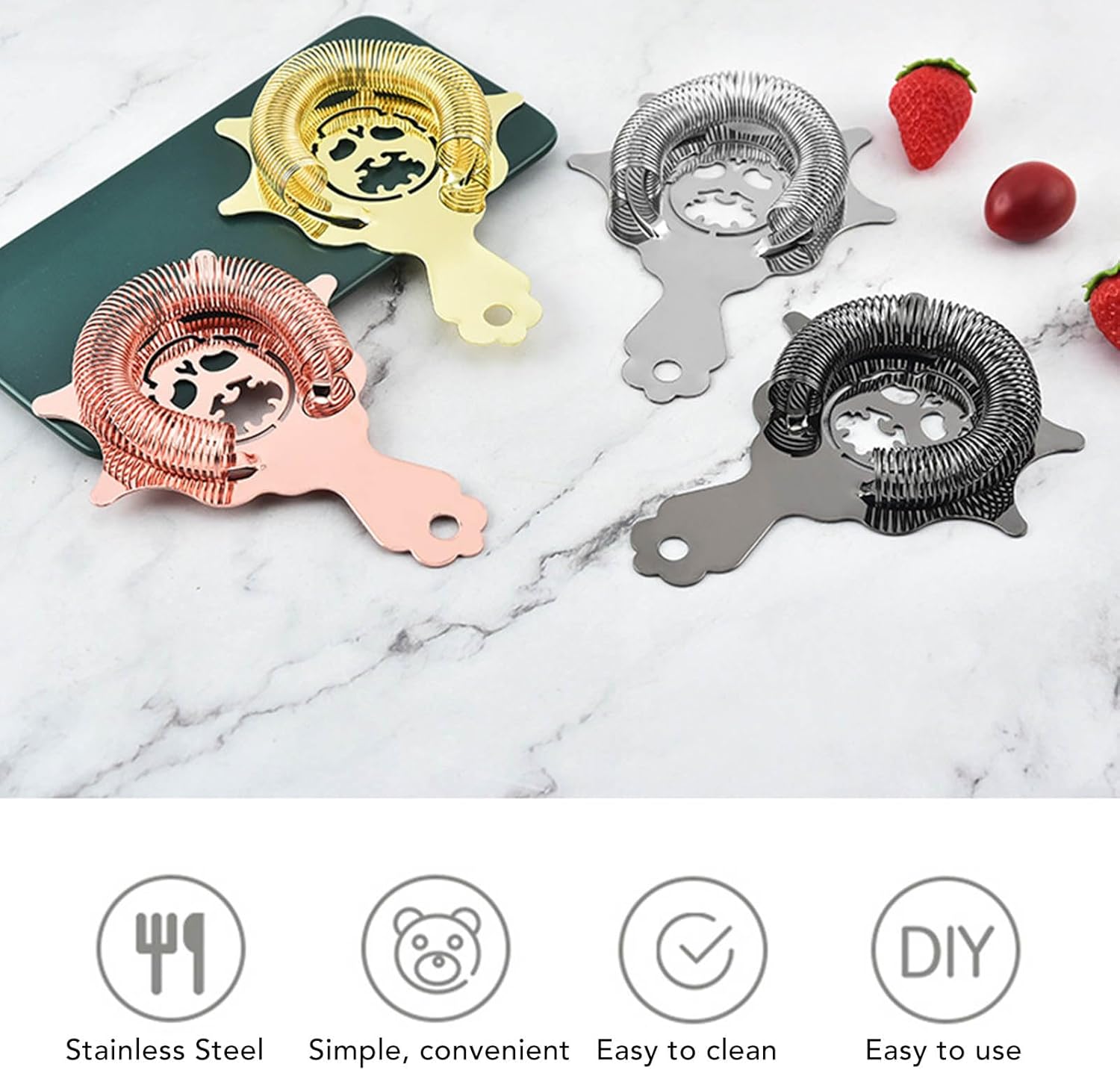 BEIJIALYProfessional Cocktail Strainer Tool for Bartenders and Mixologists