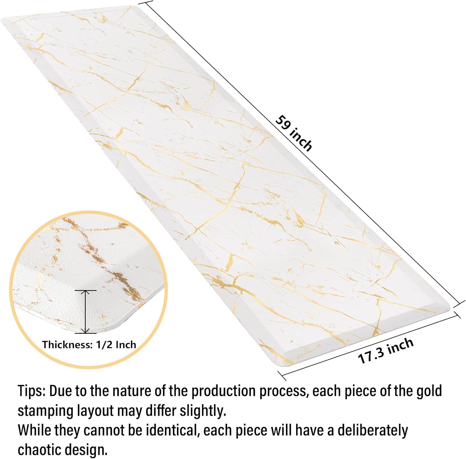Luxury Gold Foil Kitchen Mat