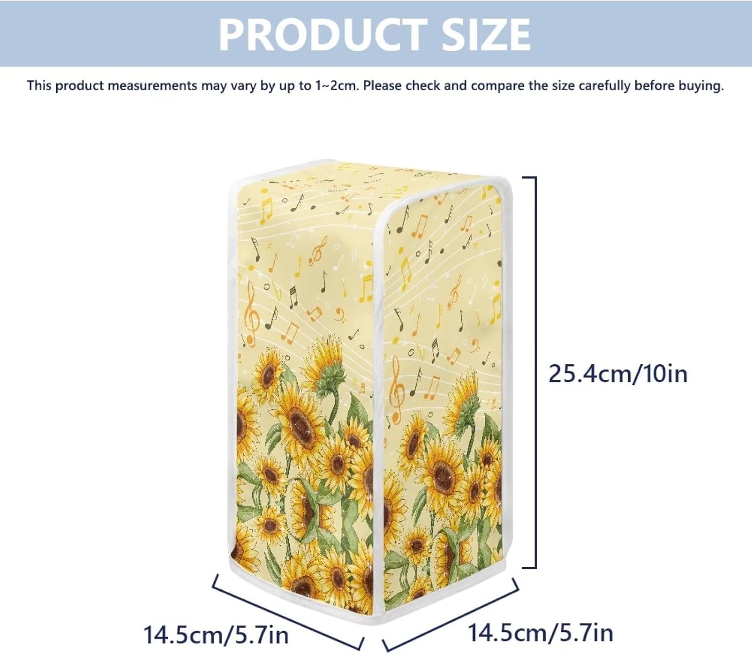 Oamsistay Sunflower Note Can Opener Covers - Machine Washable Dust Proof Small Appliance Cover