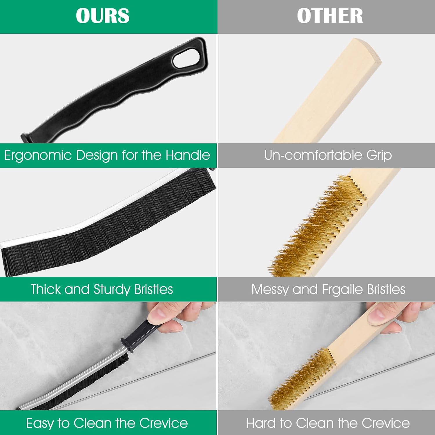 Ztarmau Crevice Cleaning Brush 3-Piece Set