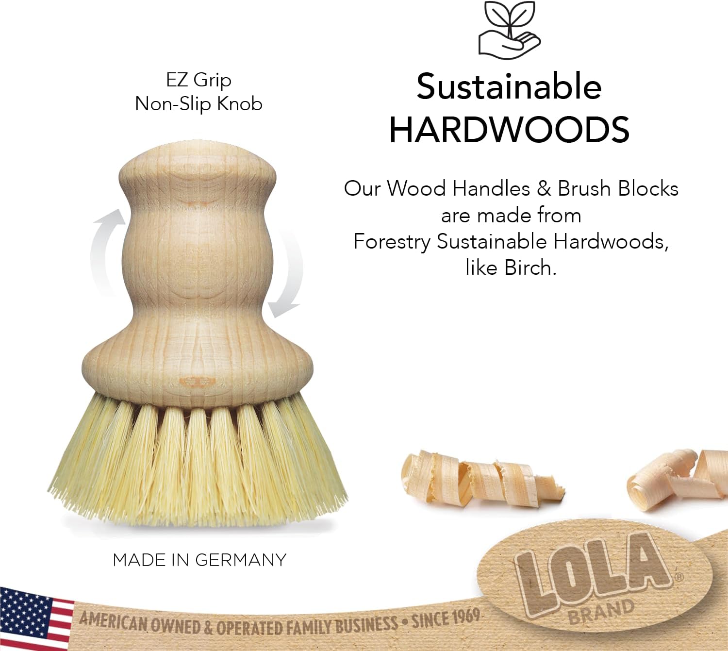 Lola Tampico Original Vegetable Palm Brush Eco-Friendly Comfortable