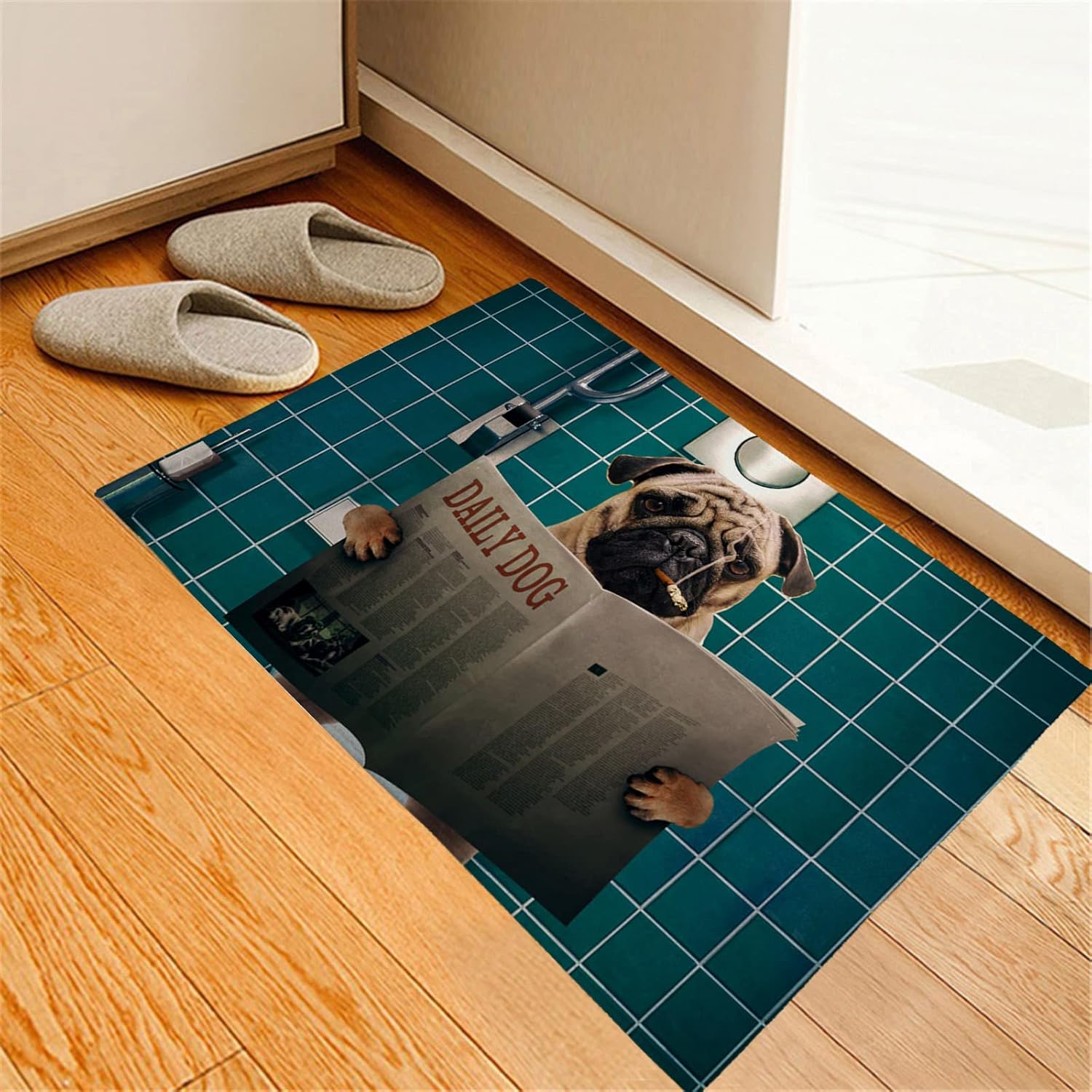 Humor Dog Toilet Mat