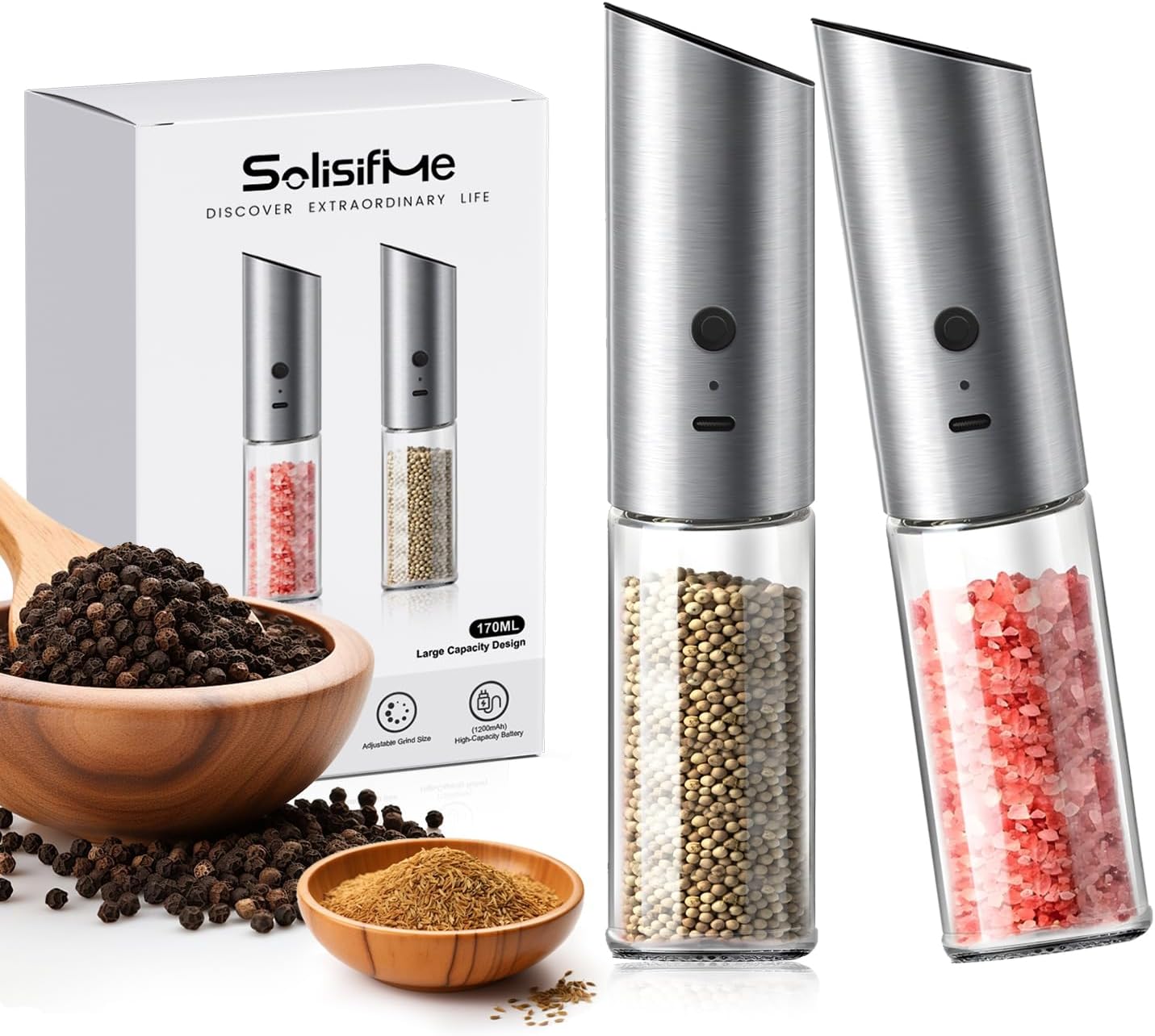 Gravity Electric Salt Pepper Grinder Set