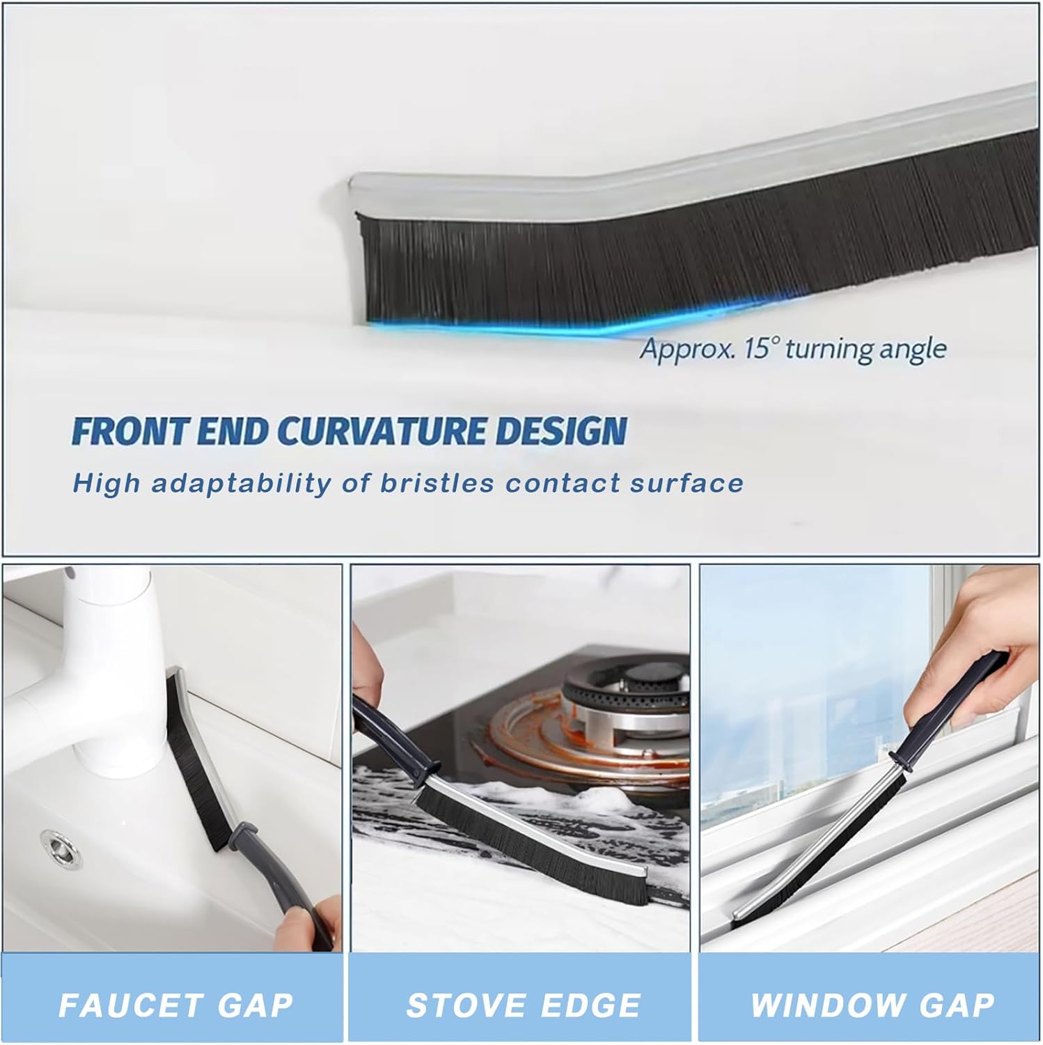 Compact 4Pcs Crevice Cleaning Set for Tight Spaces