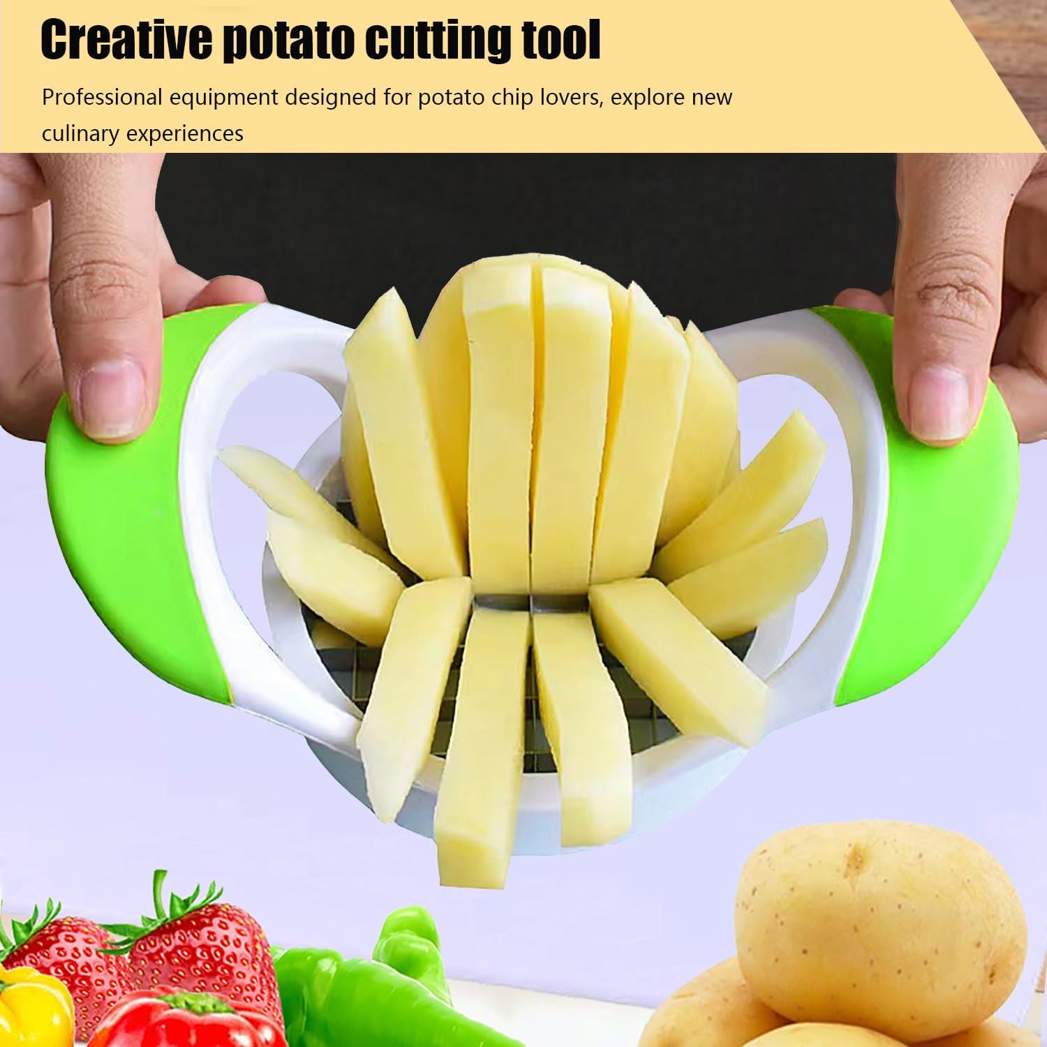 3-Piece Kitchen Set French Fries Crinkle Cleaning Brush