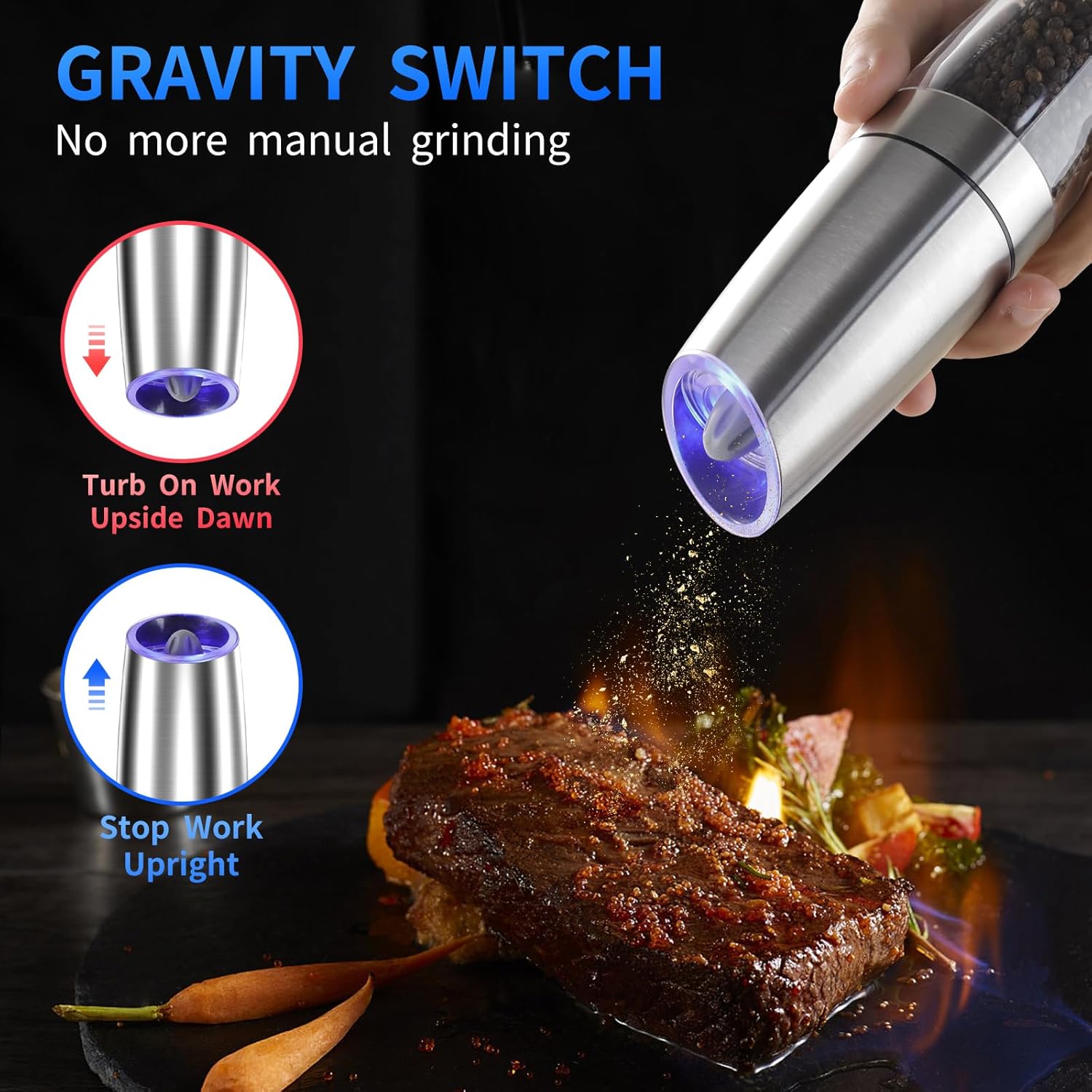 Easy Salt Pepper Grinder Set