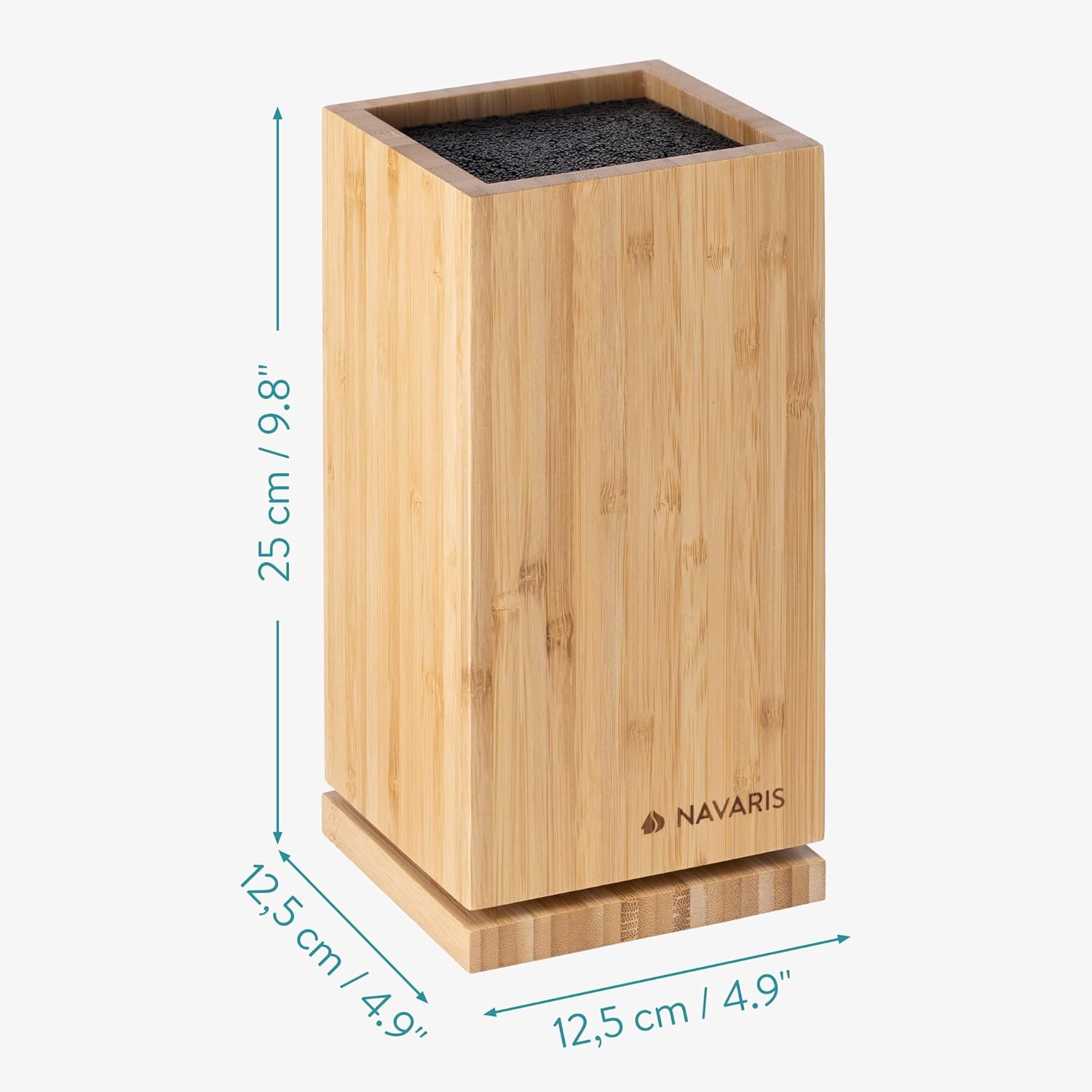 Navaris Bamboo Kitchen Knife Block