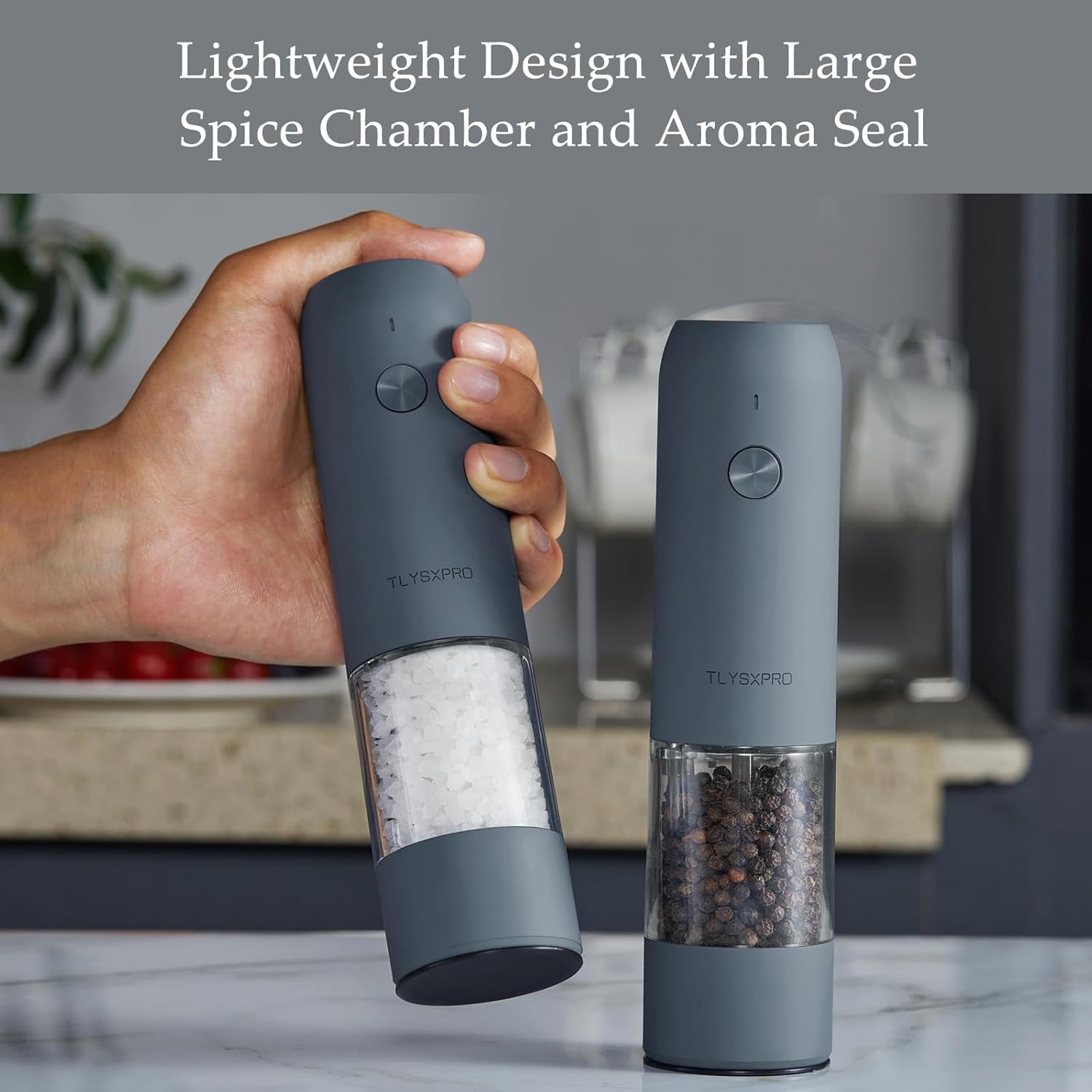 Electric Salt Pepper Mill Set with USB Rechargeable