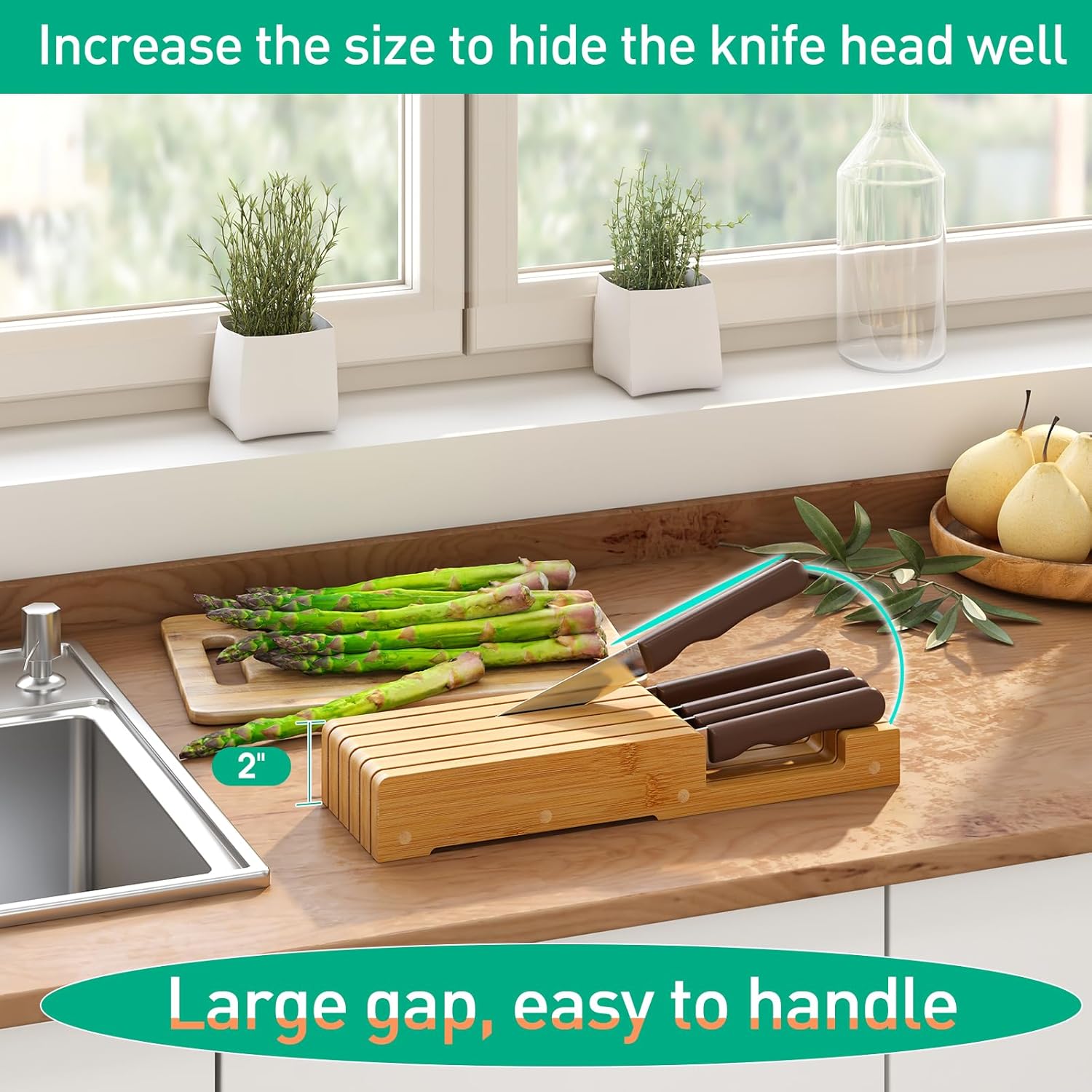 Elevate Your Kitchen with This Stunning Bamboo Knife Block