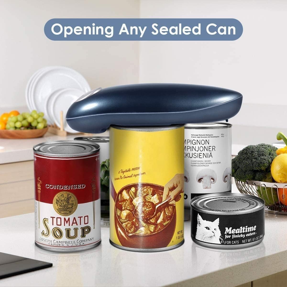 One-Touch Electric Can Opener Smooth Edge Best Gift for Seniors