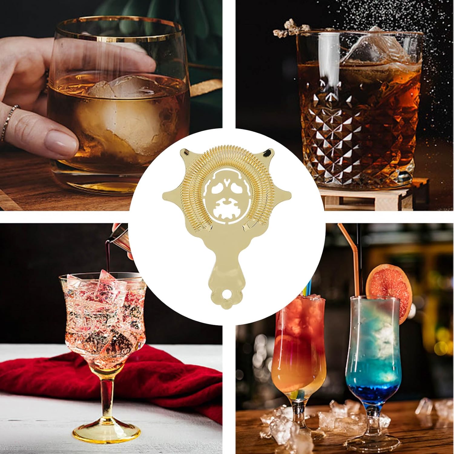 BEIJIALYProfessional Cocktail Strainer Tool for Bartenders and Mixologists