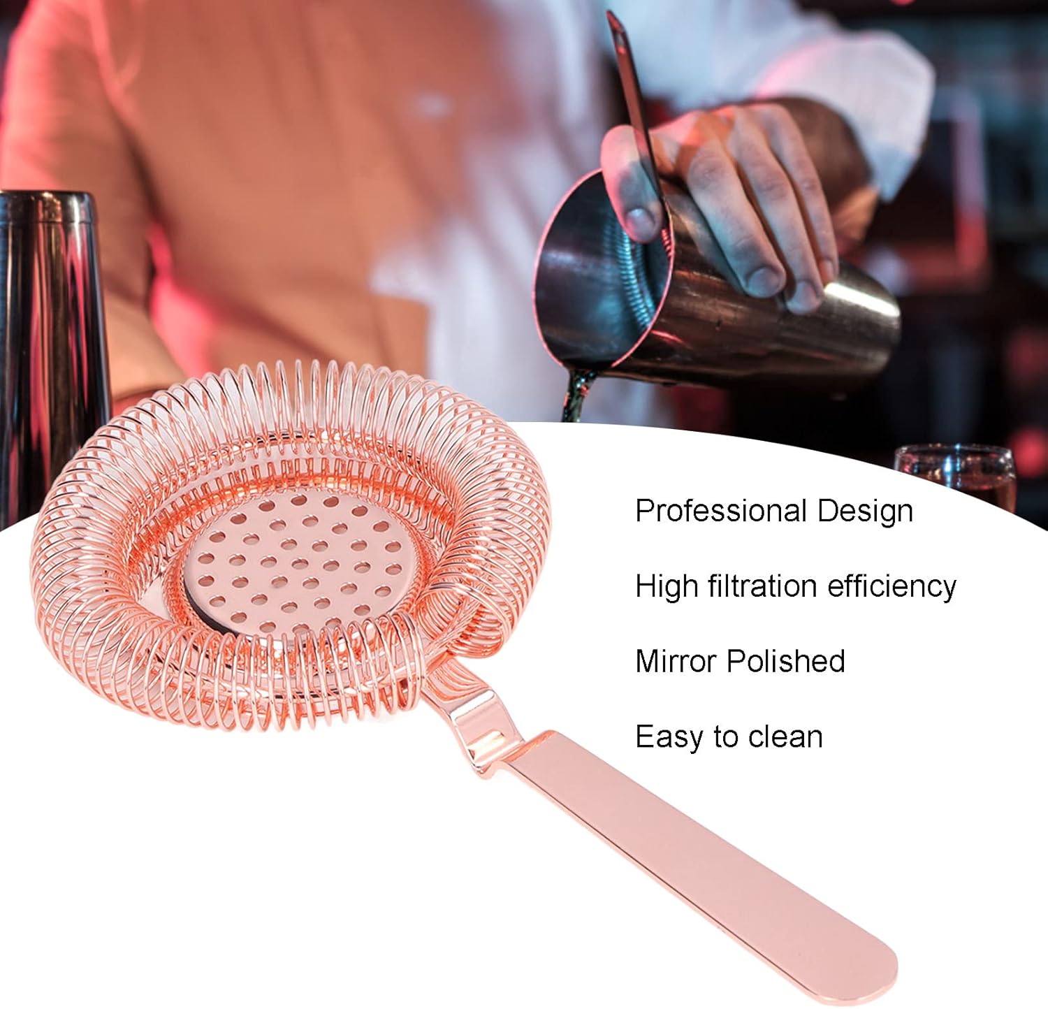 Professional Bar Strainer Silver Rose Gold