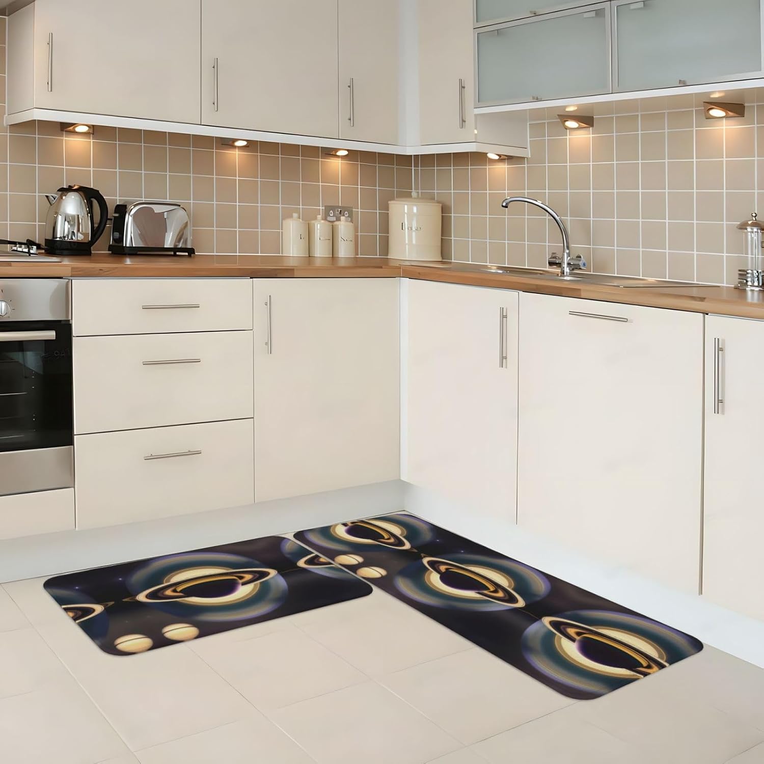 Experience Comfort with Saturn Print Kitchen Mats