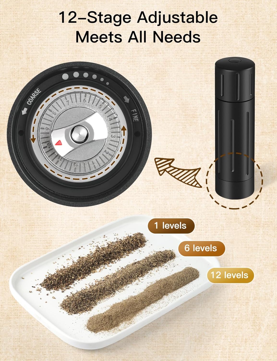 High-Quality Aluminum Manual Pepper Mill Professional Grade