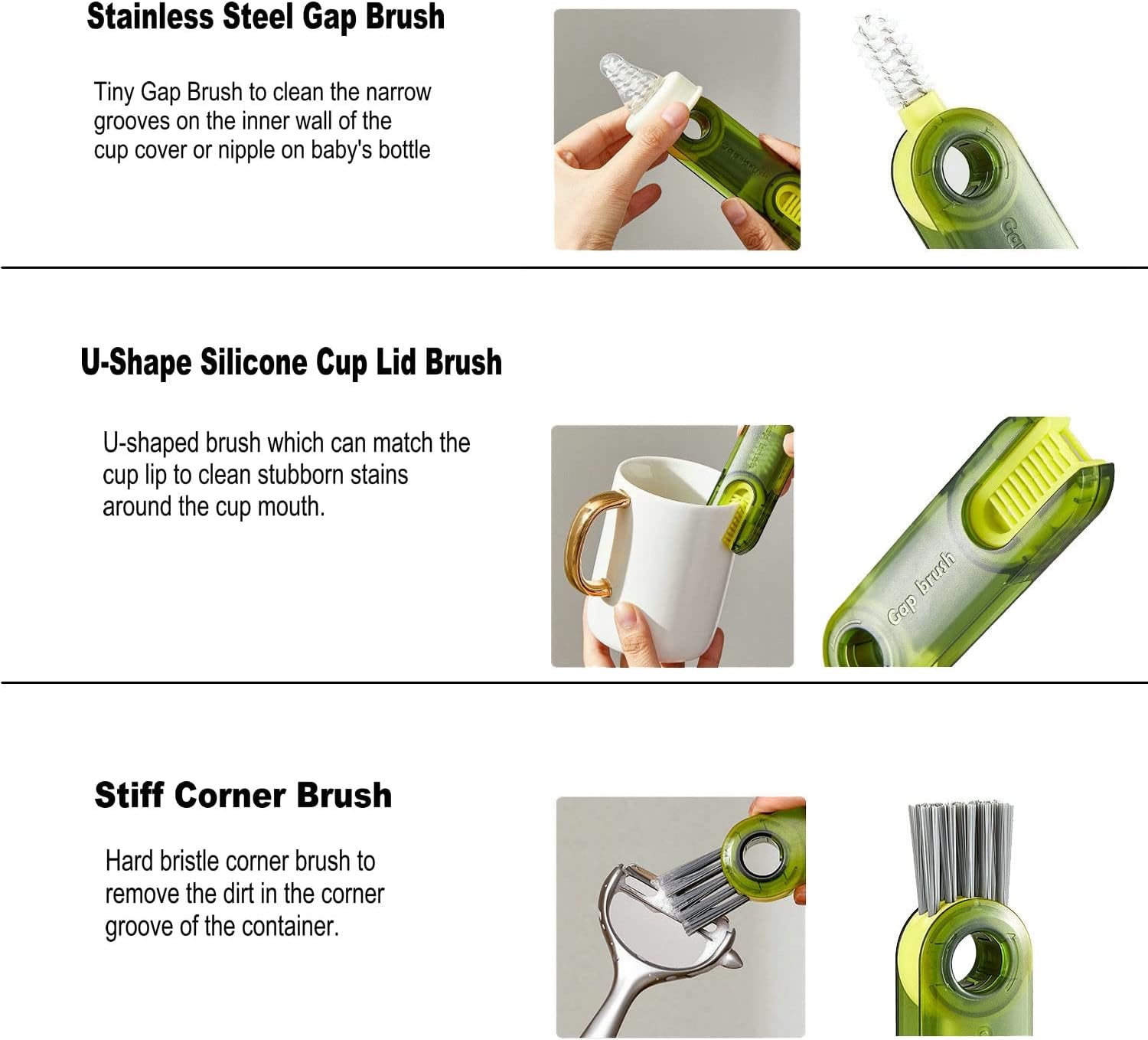 JUPITER WARRIOR 3-in-1 Cleaning Brush Set