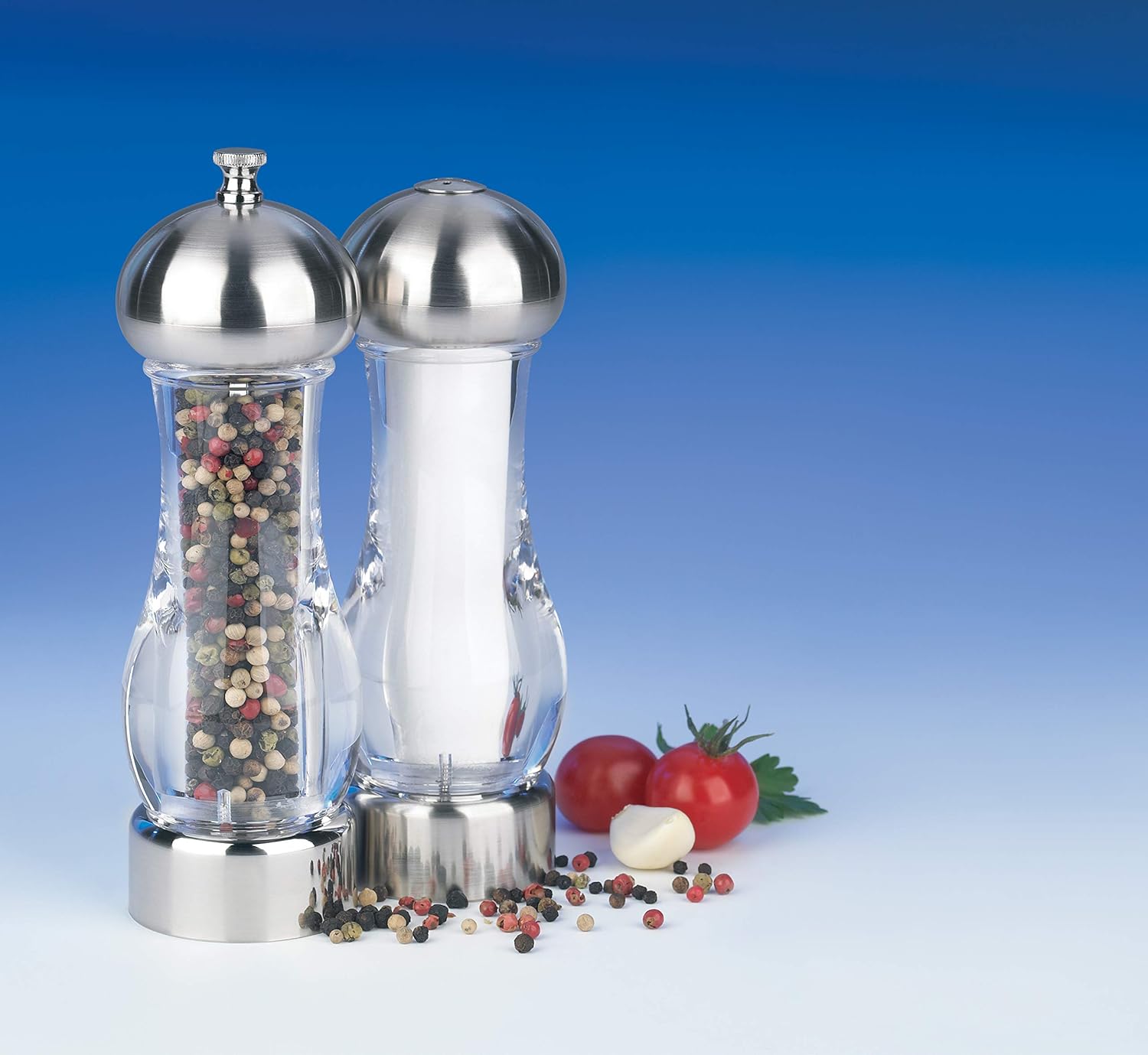 Trudeau Pepper Mill and Salt Shaker Set 7-Inch Tall