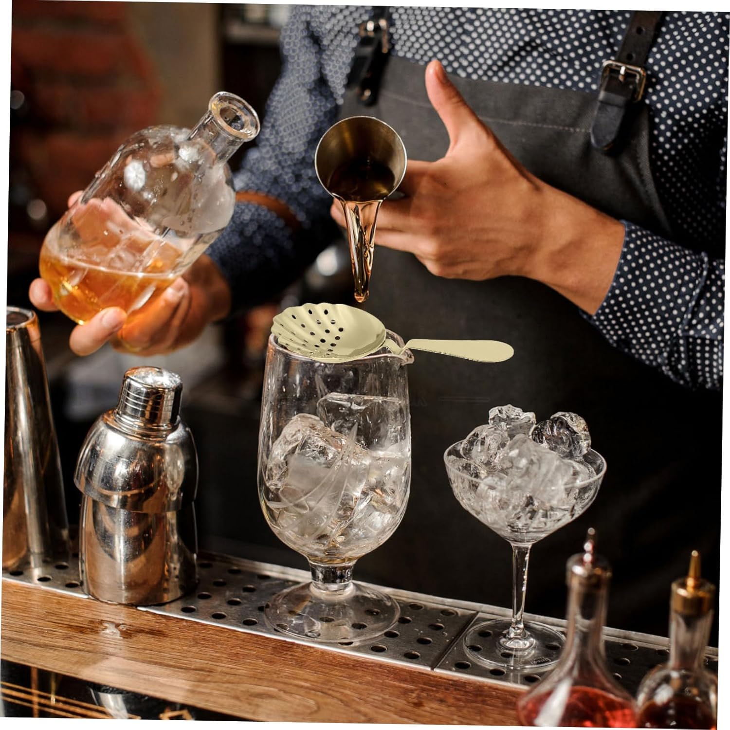 304 Stainless Steel Shell Ice Strainer Cocktail Commercial Strainer Bartenders Choice