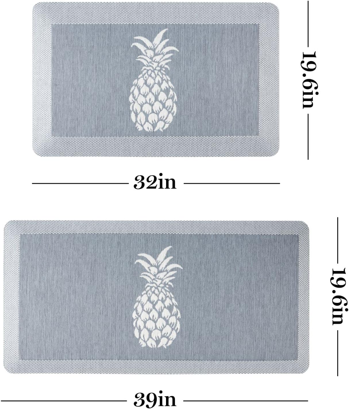 Martha Stewart Aloha Modern Pineapple Anti-Fatigue Air-Infused Kitchen Mat Blue
