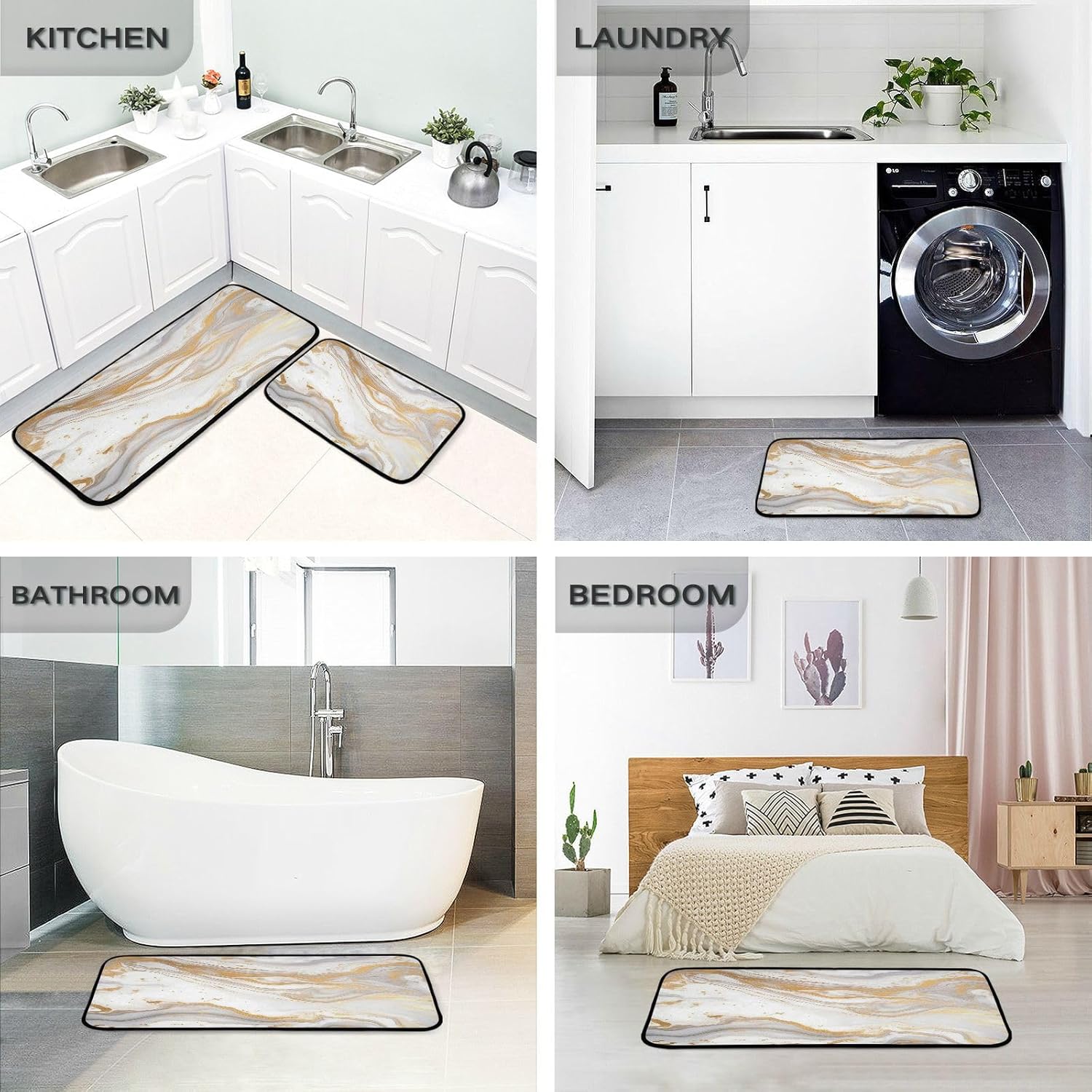 Kigai White Marble Anti Fatigue Mats